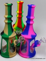 8.5'' Silicone With Glass Window Water Pipe 14mm Bowl