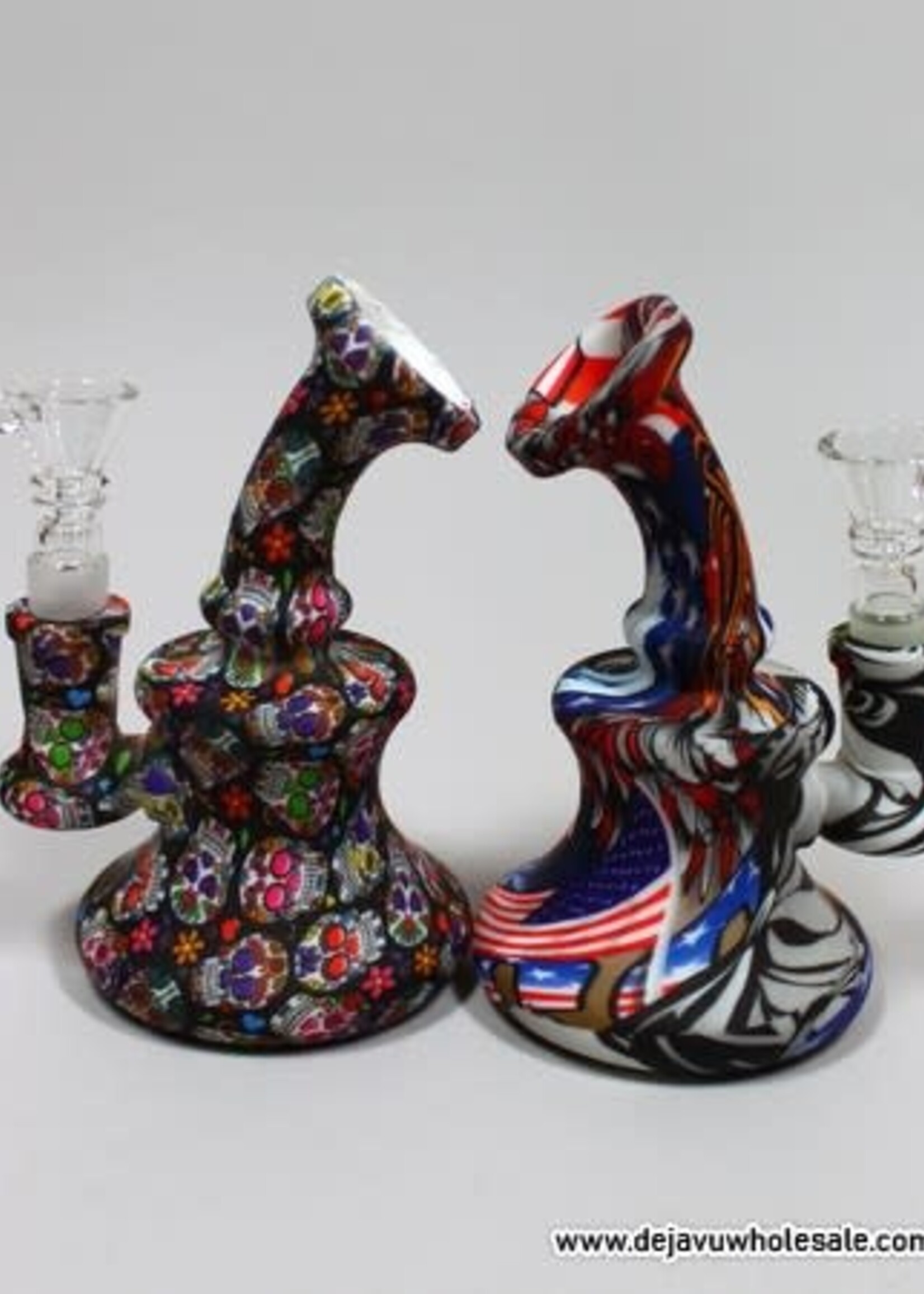 5'' Printed Silicone Water Pipe With 14mm Bowl
