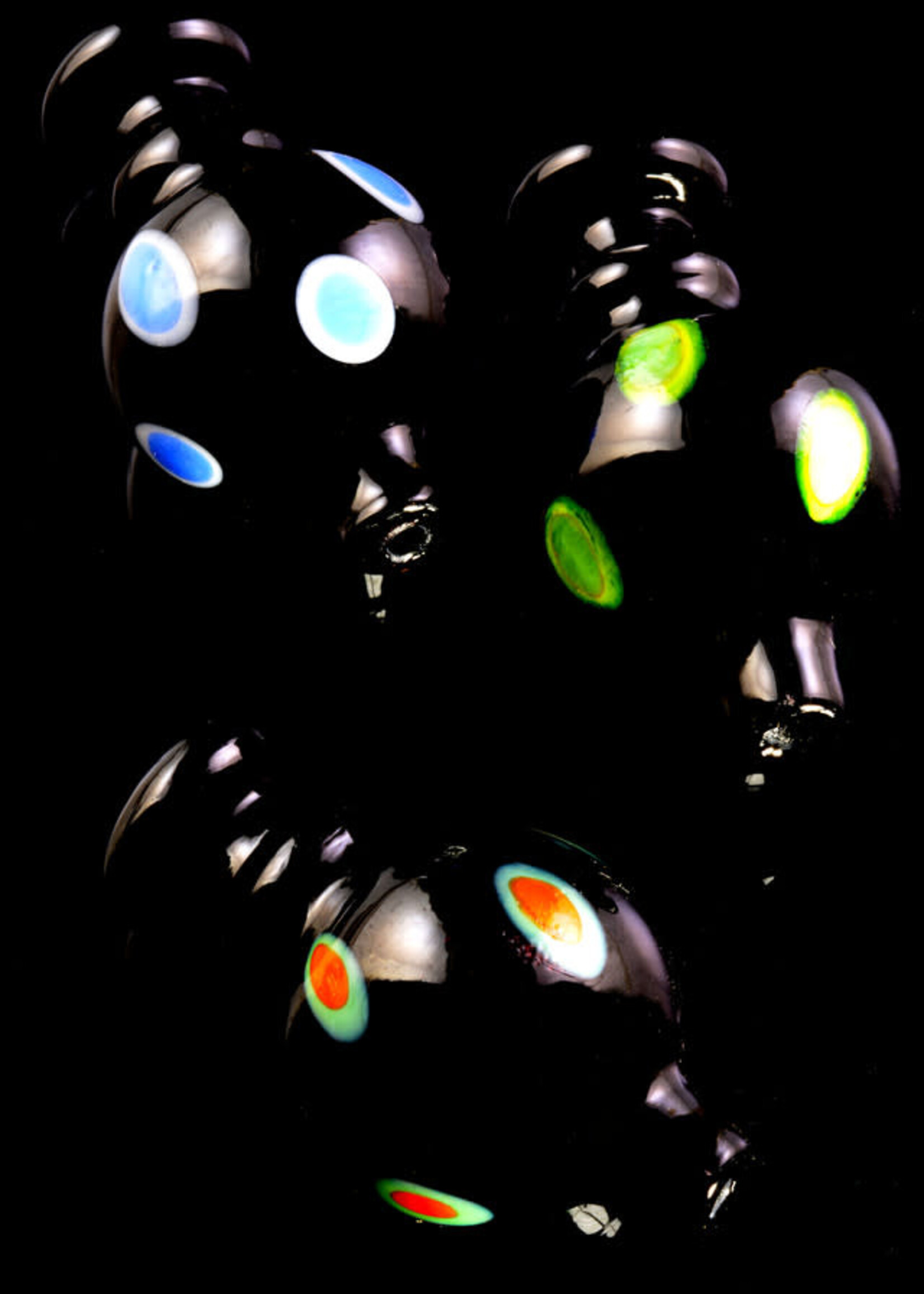Black Colorful Dotted Glass Bubble Carb Cap