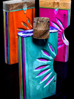 Large Multicolor Striped Side Cut Flower Dugout