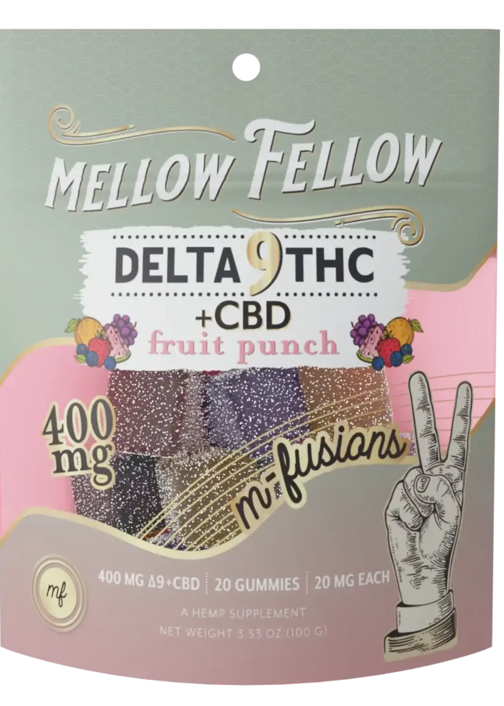 Mellow Fellow Mellow Fellow - M-Fusions - 400mg - Delta 9 - Fruit Punch - 20 Ct