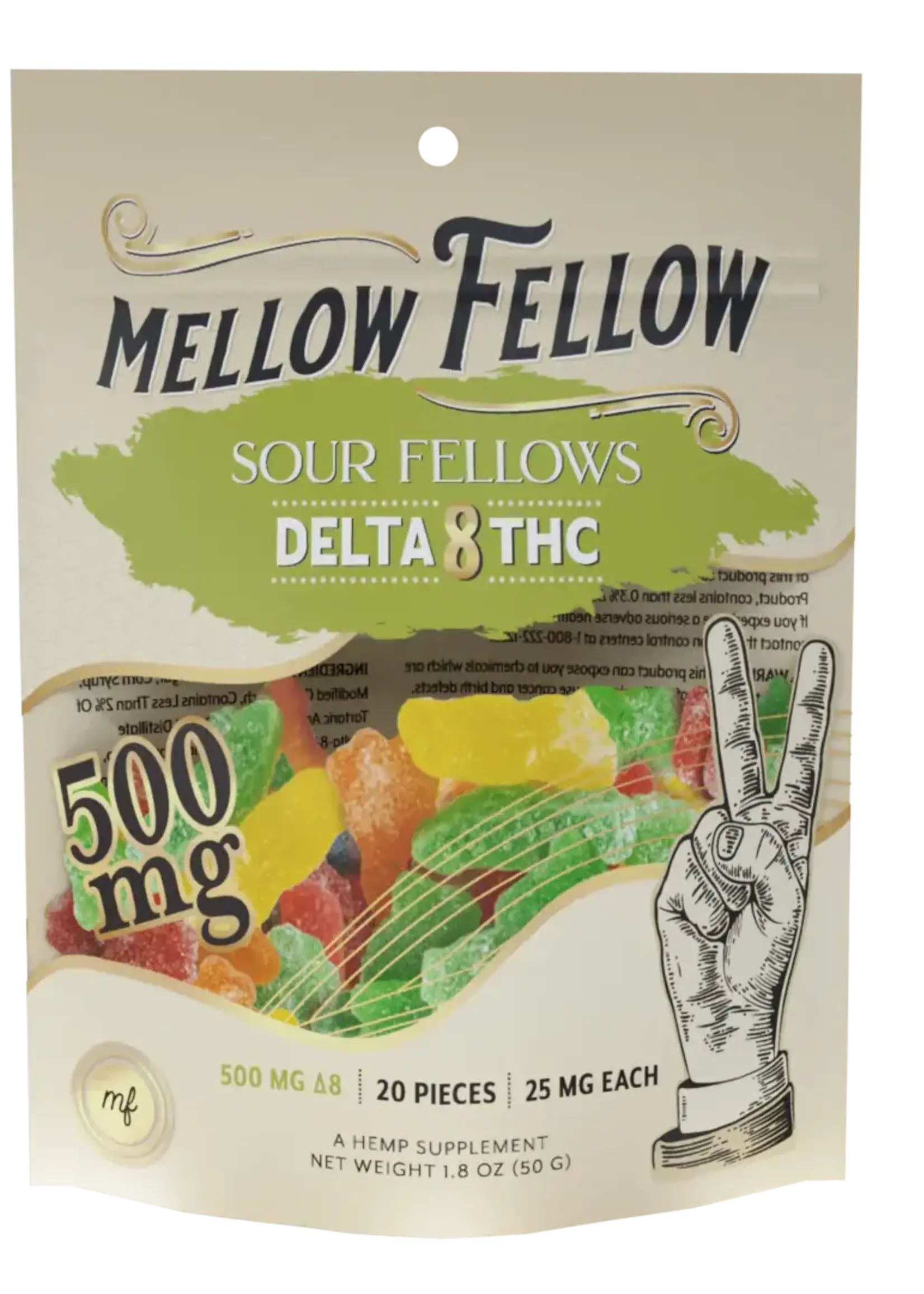 Mellow Fellow Mellow Fellow - Edibles - 500mg - Delta 8 - Sour Fellows - 20 ct