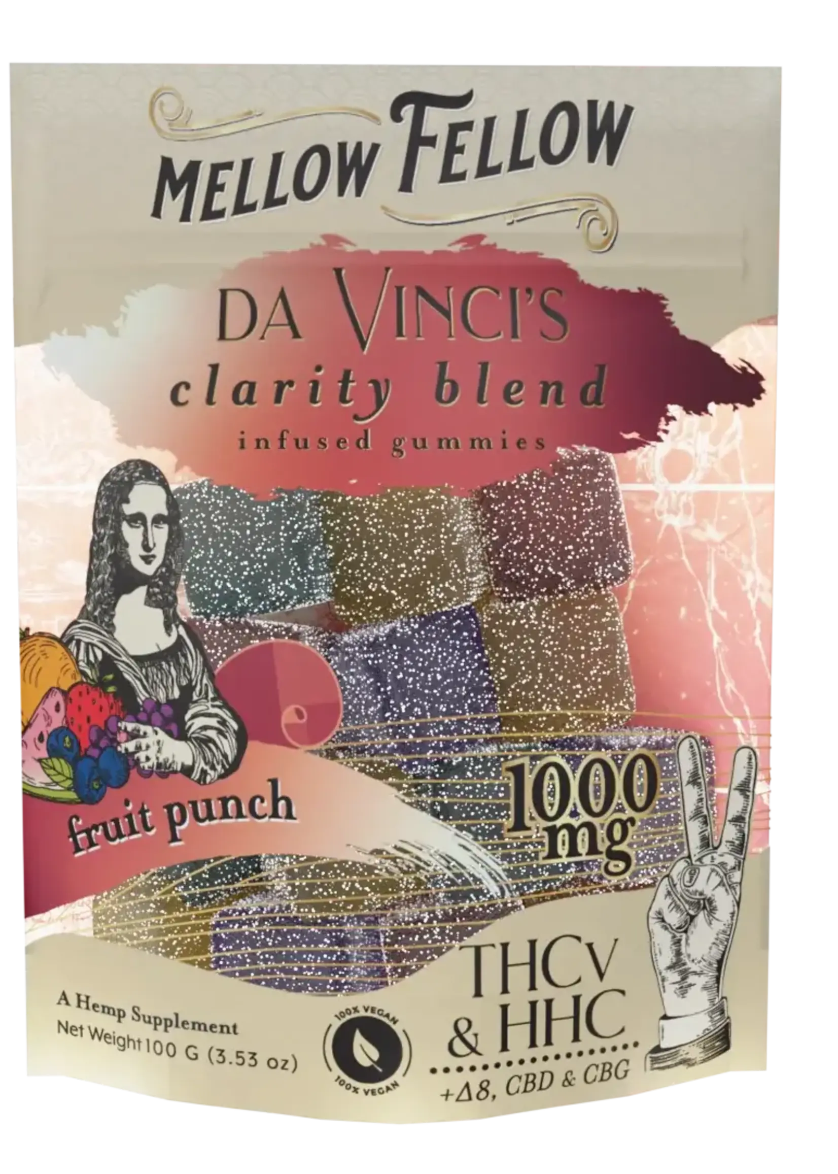 Mellow Fellow Mellow Fellow - M-Fusion - 1000mg - Da Vinci's Clarity - Fruit Punch - 20 Ct