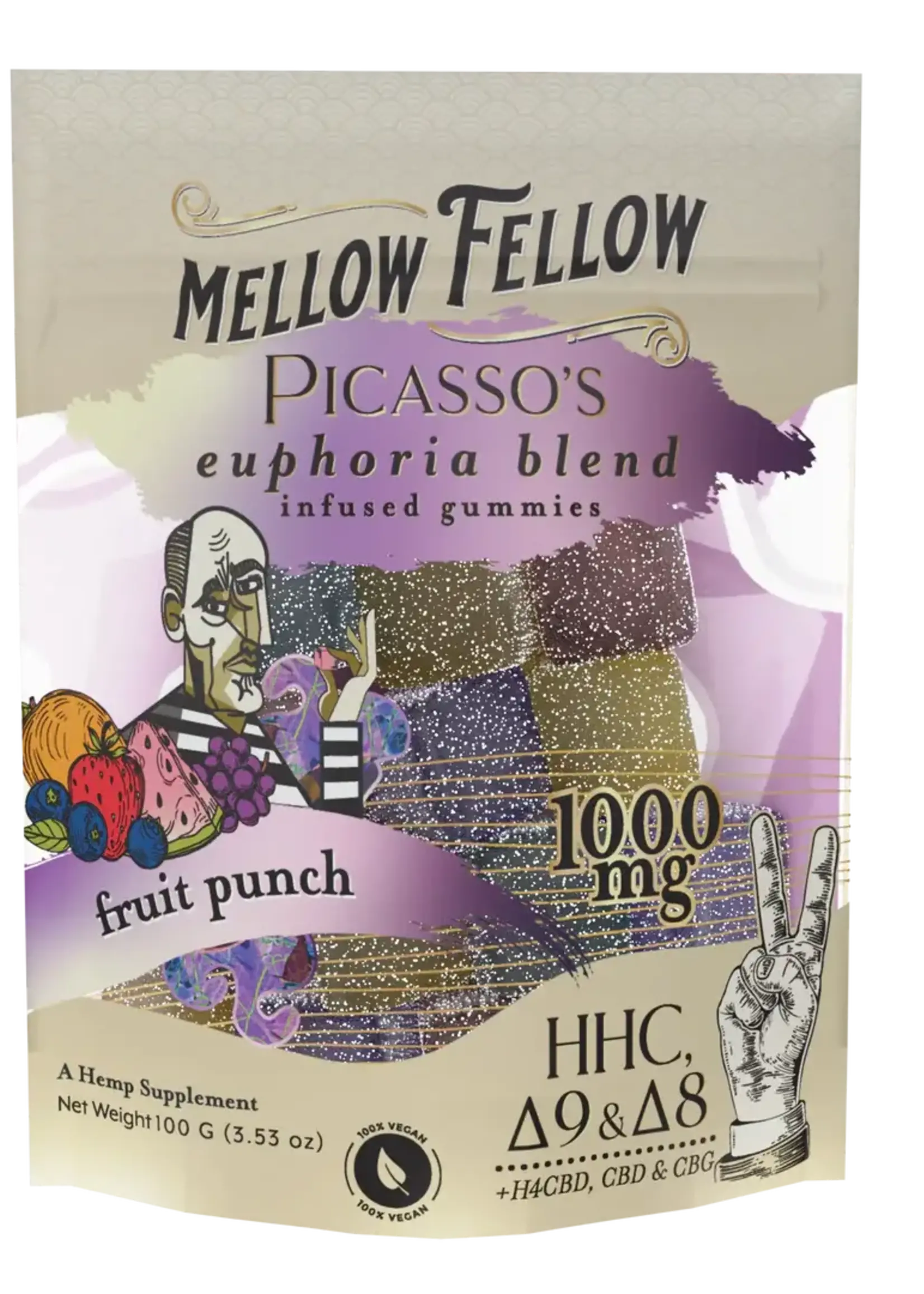 Mellow Fellow Mellow Fellow - M-Fusion - 1000mg - Picasso's Euphoria - Fruit Punch - 20 Ct