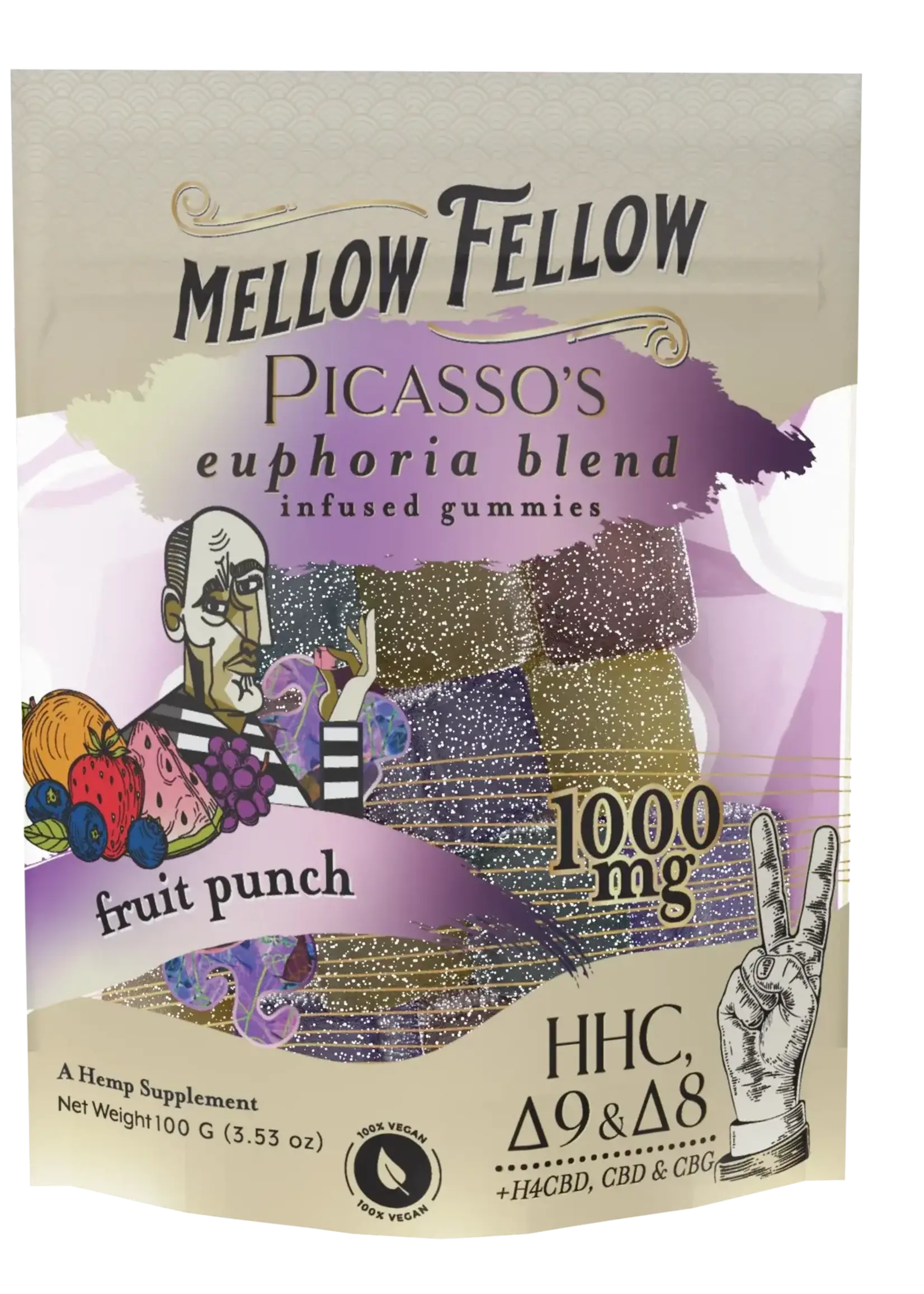Mellow Fellow Mellow Fellow - M-Fusion - 1000mg - Picasso's Euphoria - Sour Punch - 20 Ct
