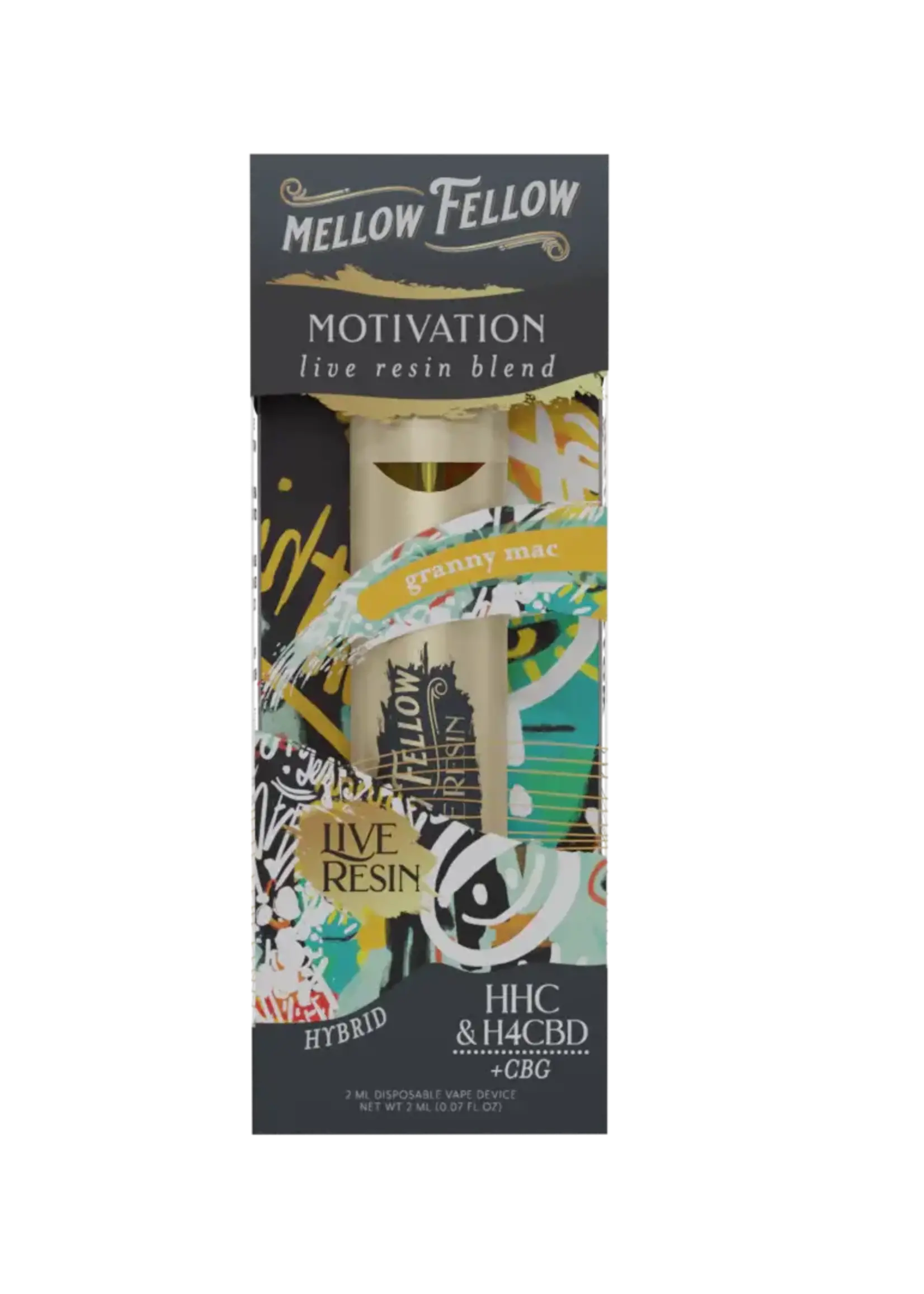 Mellow Fellow Mellow Fellow Live Resin Motivation Blend 2ml Disposable Vape Granny Mac Hybrid