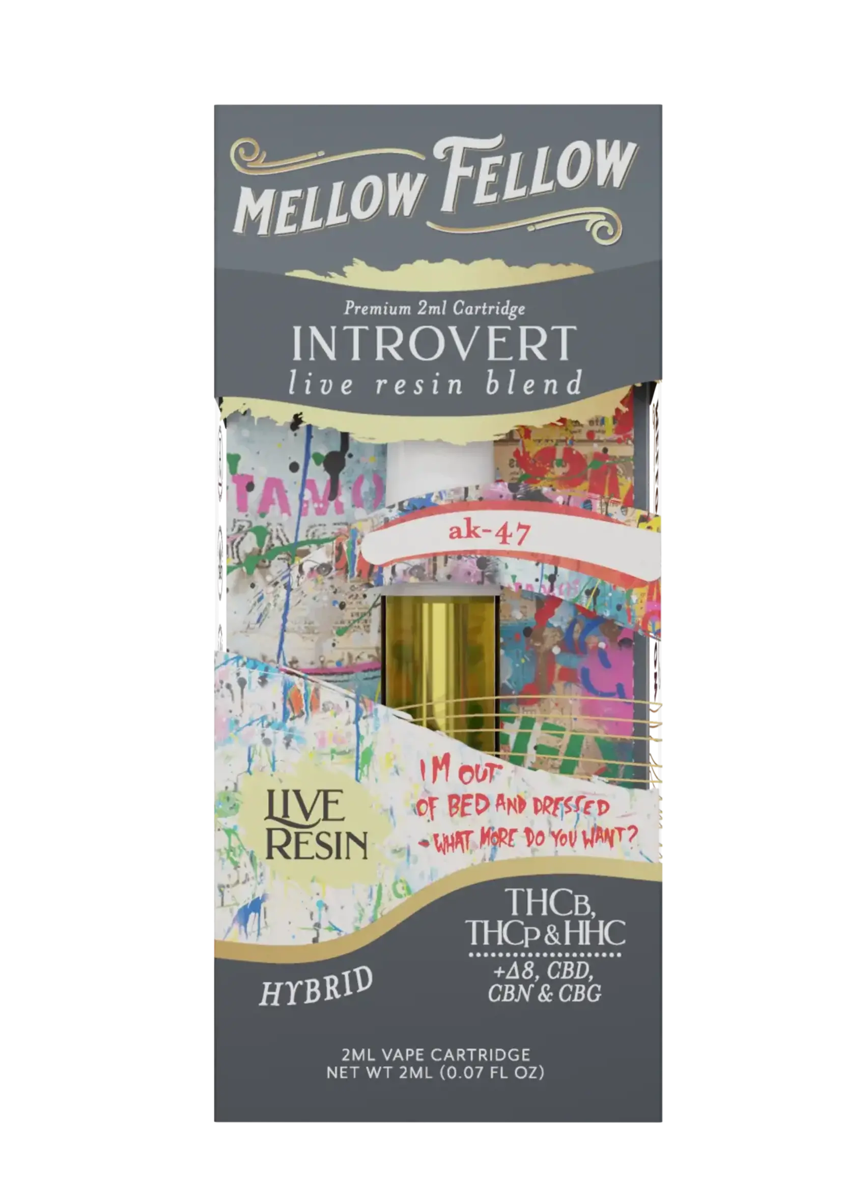 Mellow Fellow Mellow Fellow Live Resin Introvert Blend 2ml Cartridge AK-47 Hybrid