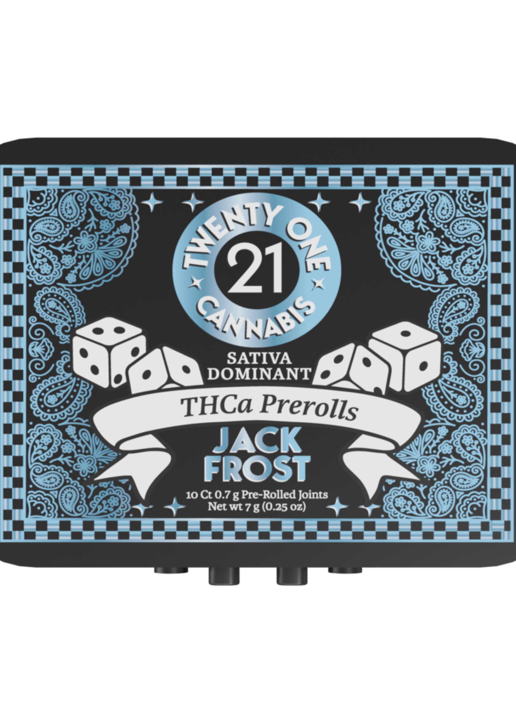 Twenty One Twenty One Pre Rolls 7g THCa Jack Frost 10 Ct Tin (Sativa Dom)