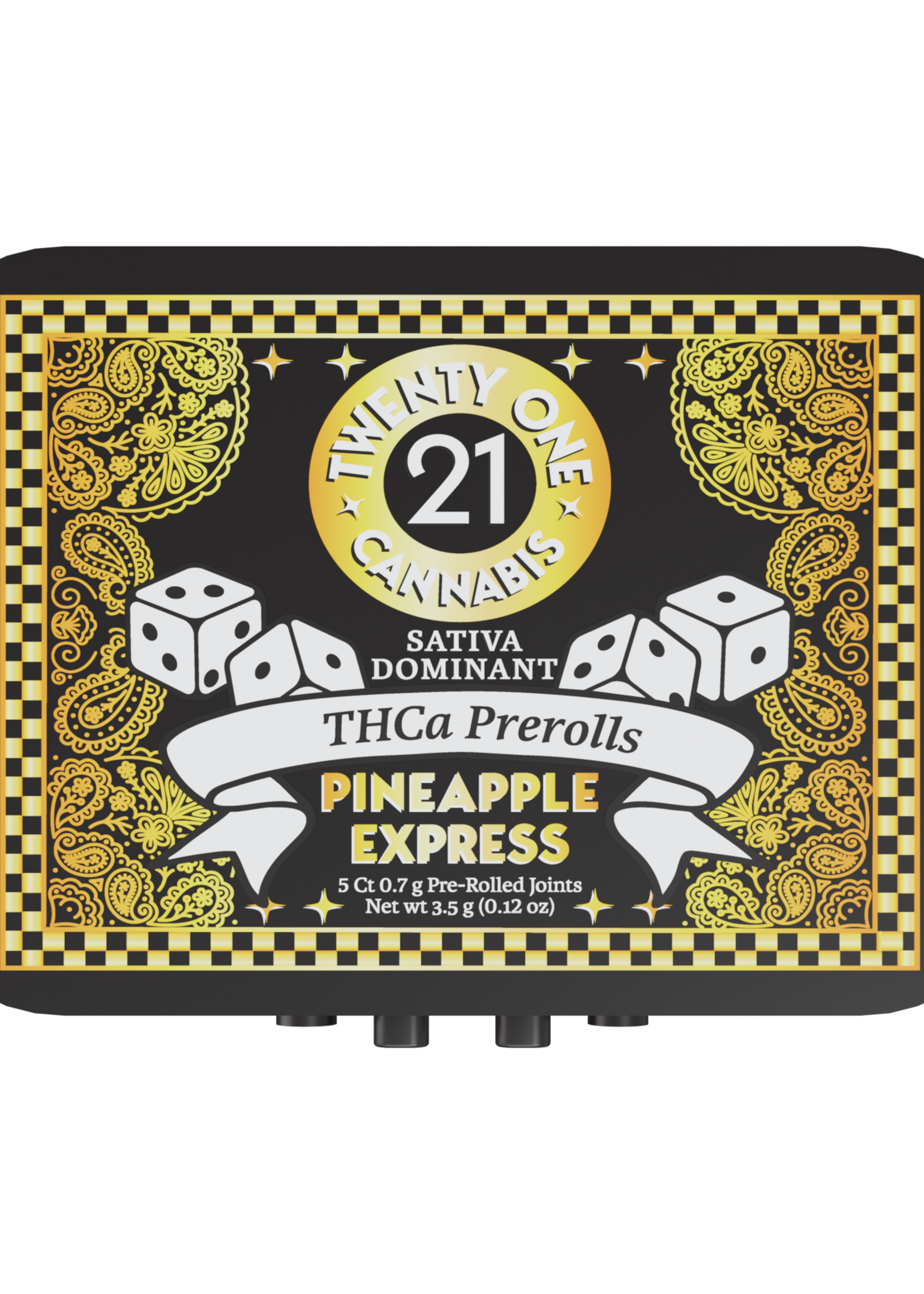 Twenty One Twenty One Pre Rolls 3.5g THCa Pineapple Express 5 Ct Tin (Sativa Dom)