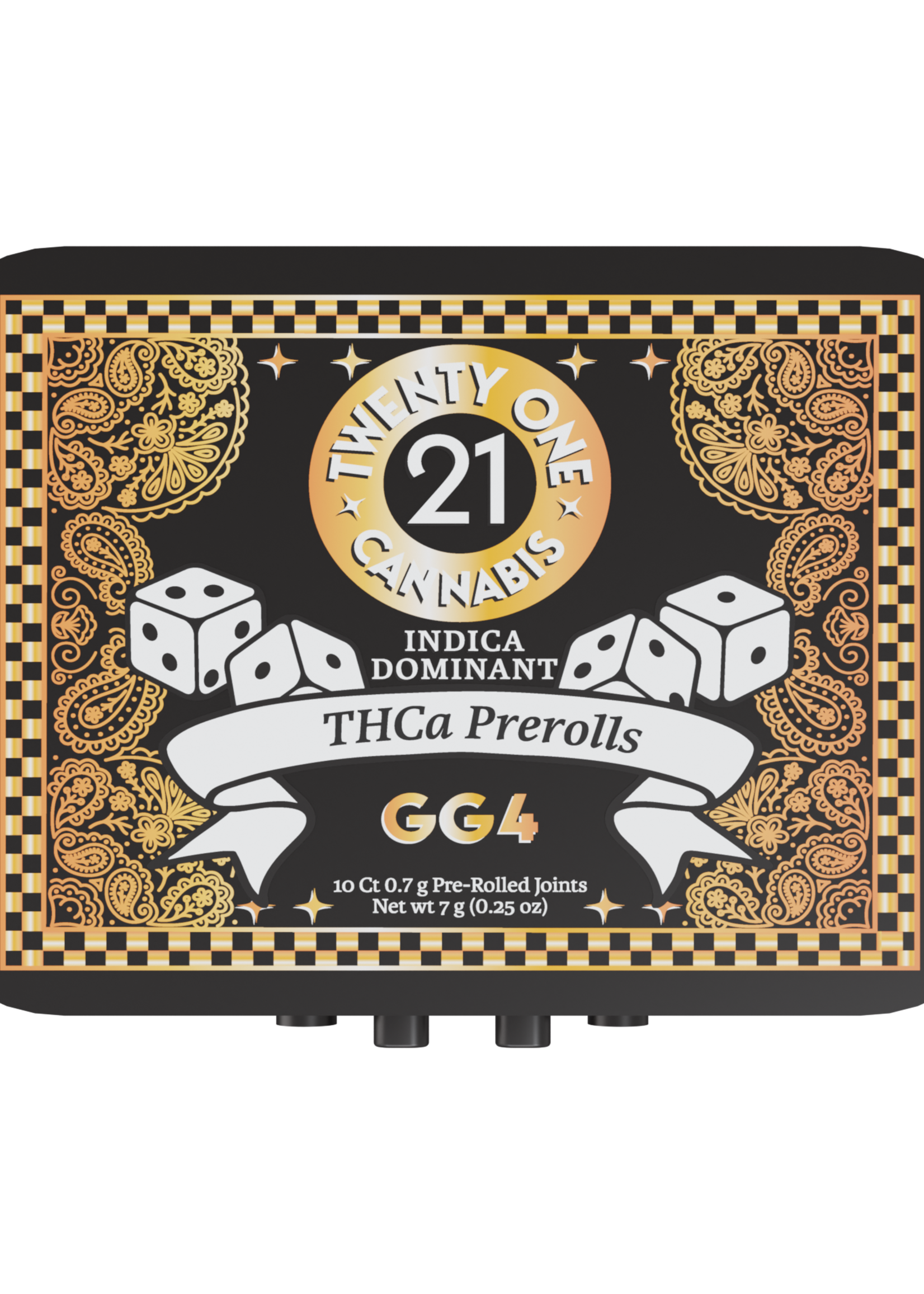 Twenty One Twenty One Pre Rolls 7g THCa GG4 10 Ct Tin (Indica Dom)