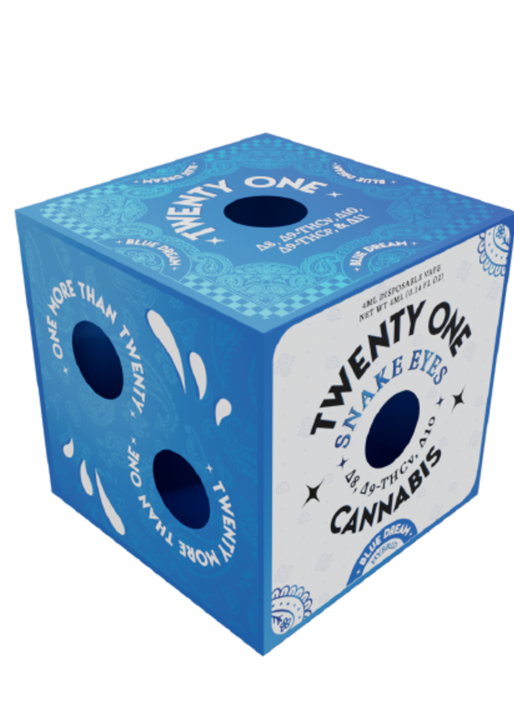 Twenty One Twenty One Disposable 4ML Snake Eyes Blend - Blue Dream (Sativa/Hybrid)