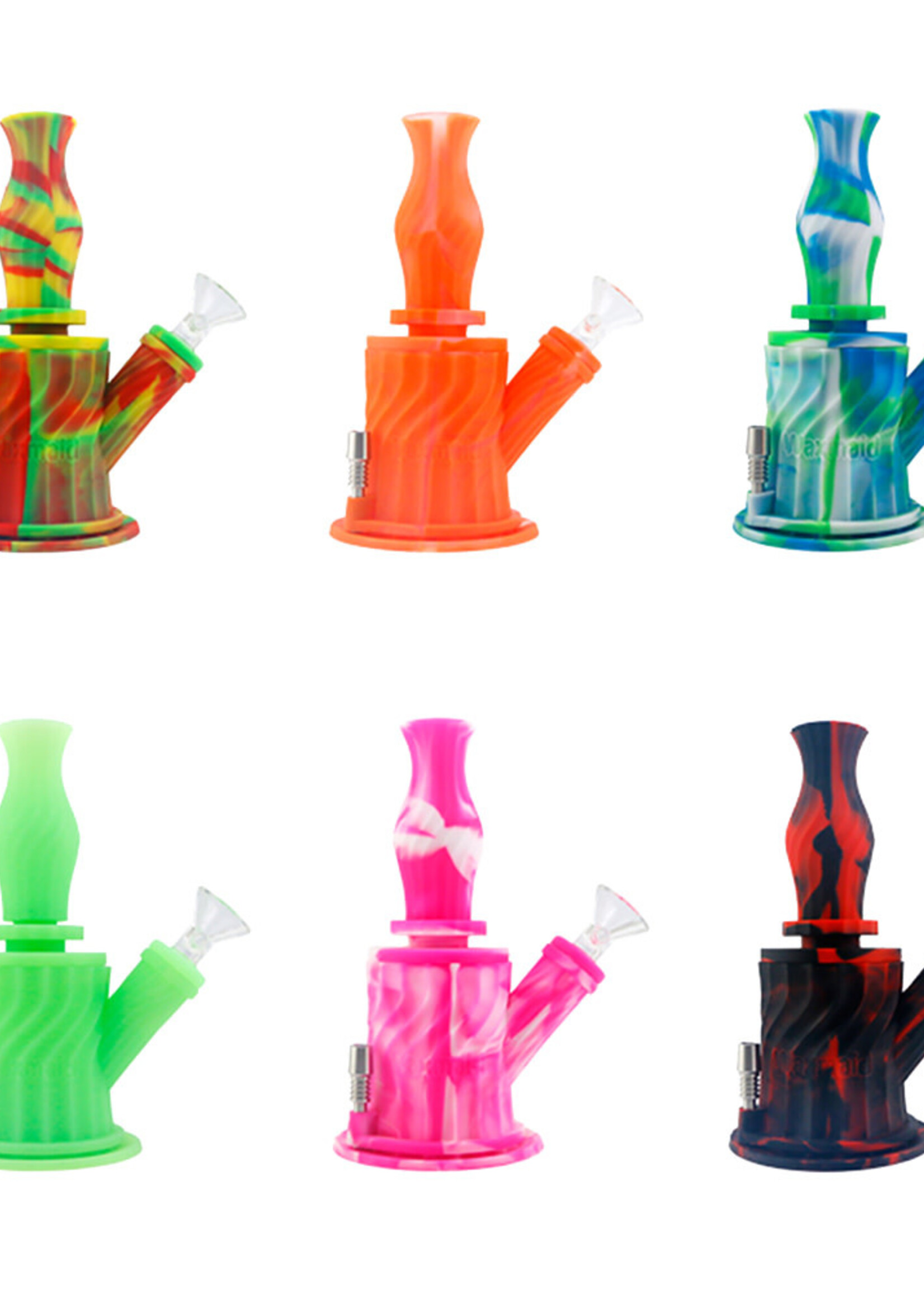 3 In 1 Silicone Water Pipe 7"