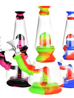 Silicone/Glass Dual Chamber Water Pipe 7.25"