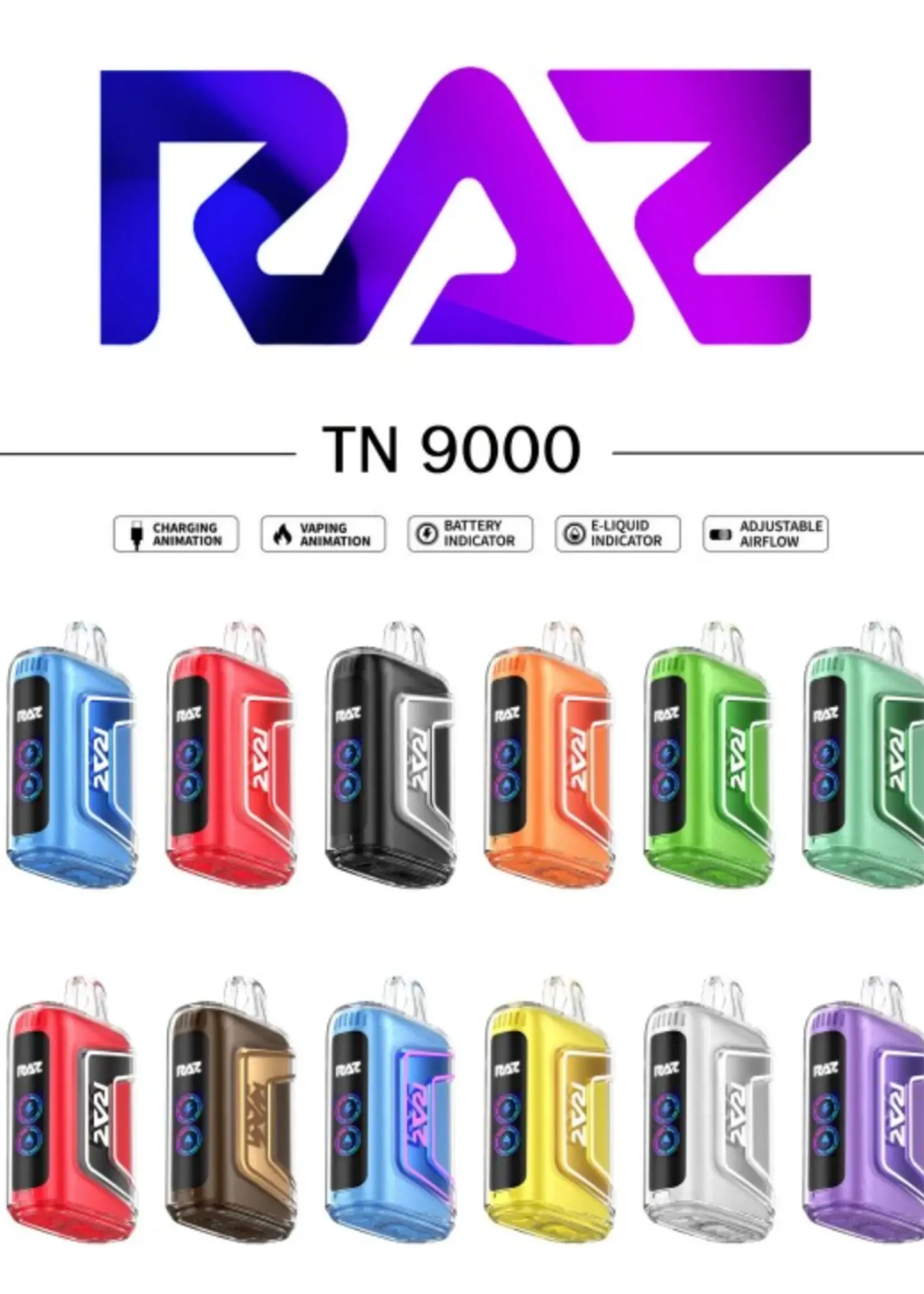 Raz Raz Mega 9000 Puff Rechargeable Disposable Vape Dragon Fruit Lemonade