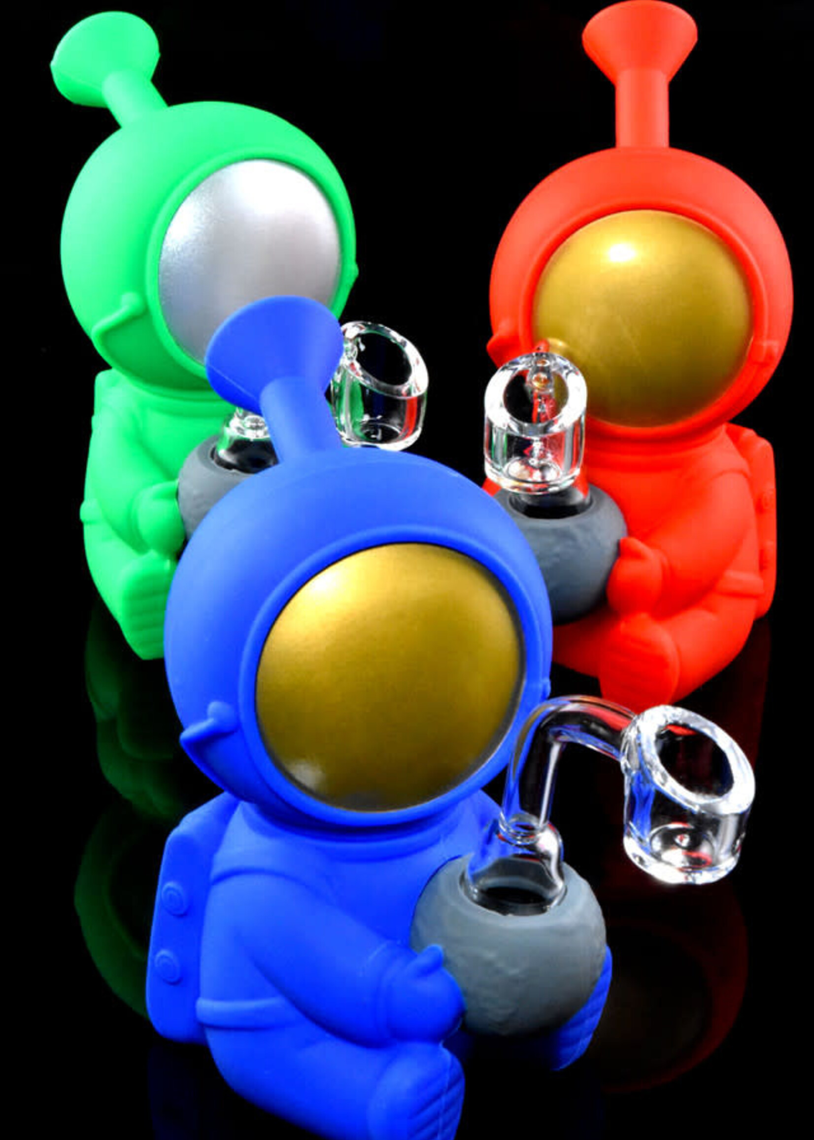 Small Colorful Silicone Spaceman Dab Rig