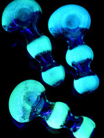 Thick Glow in the Dark Gold Fumed Frit Glass Pipe