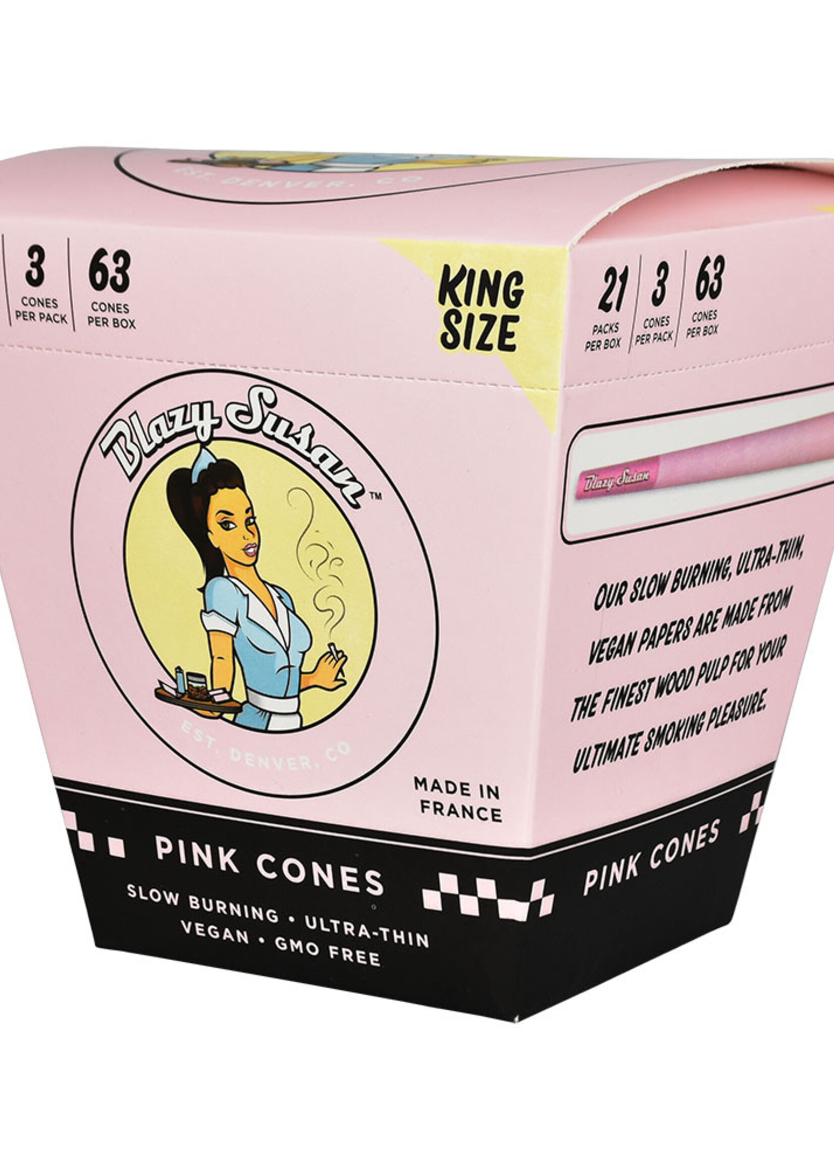 Blazy Susan Blazy Susan King Size Pink Cone 3pk