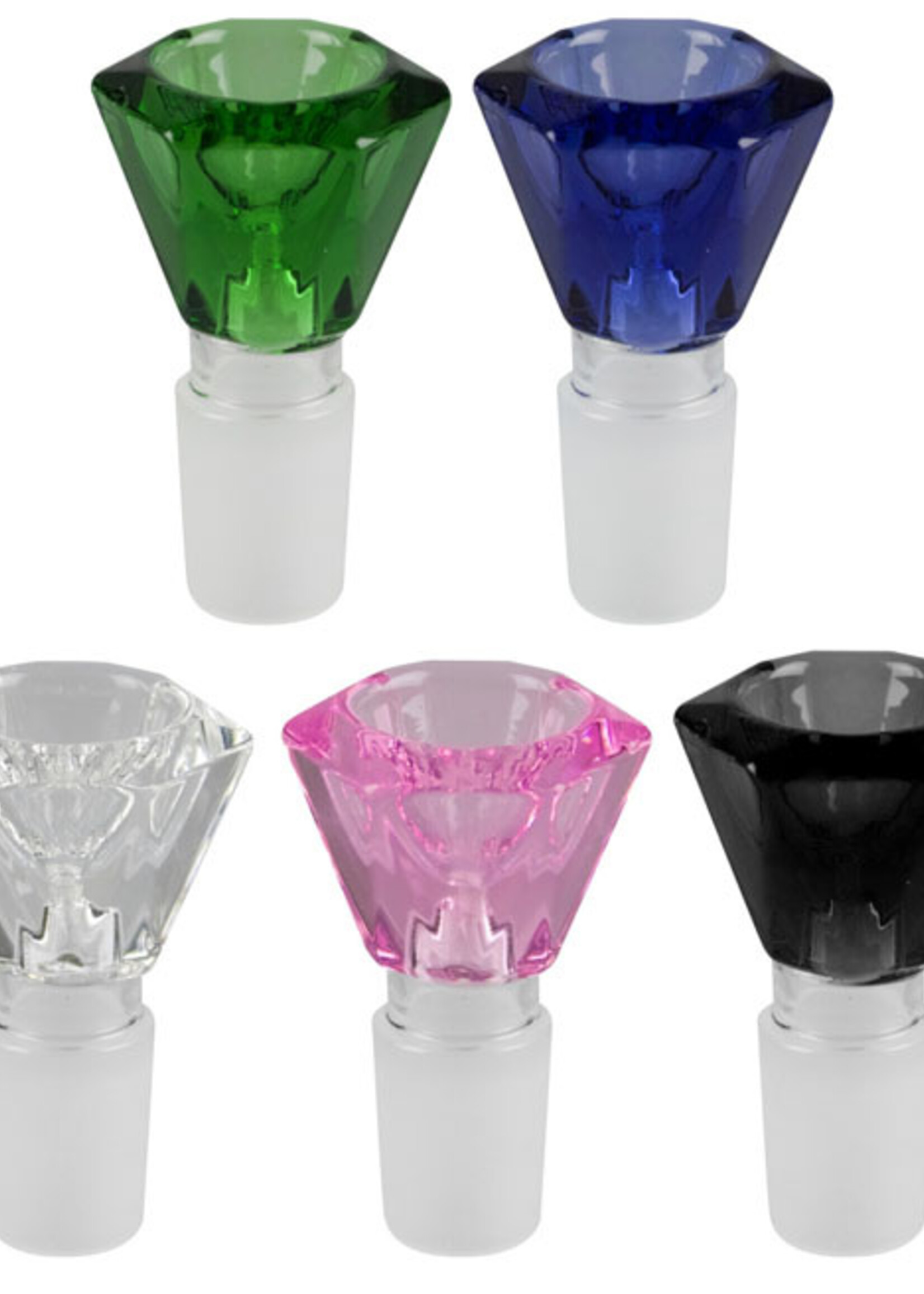 Faceted Herb Bowl Slides - 19mm Male / Colors Vary