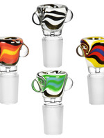Sunrise Swirl Glass Bowl w/ Marble Colors Vary