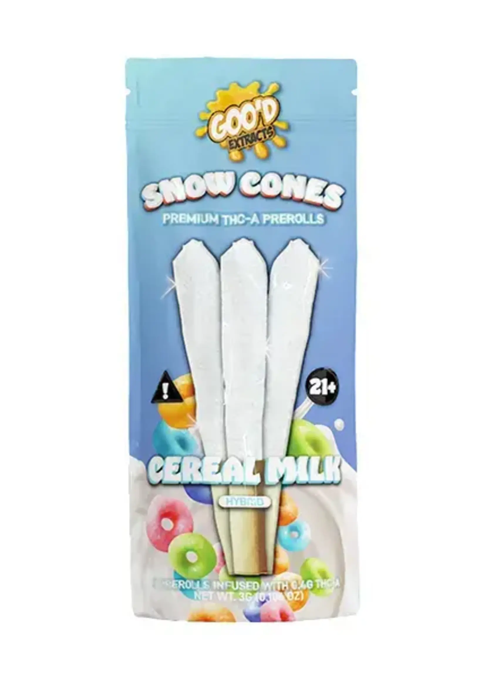 Goo'd Goo'D Extracts Snow Cone 3G THCA - Ceral Milk 3 Pk