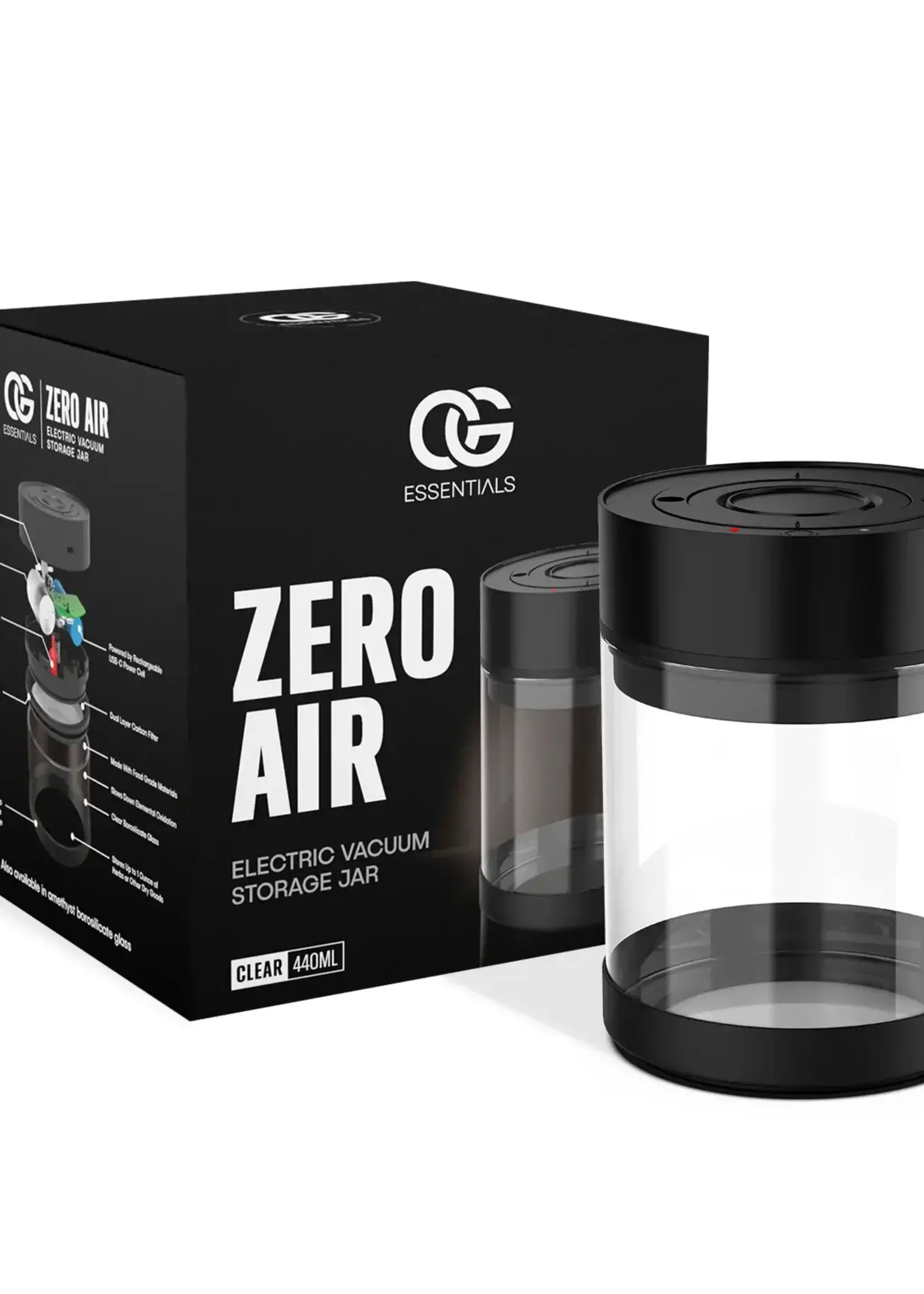 OG Essentials OG Essentials Zero Air Electric Vacuum Storage Jar Clear
