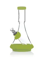 Grav GRAV DECO BEAKER IN SILICONE CLEAR AND AVOCADO GREEN