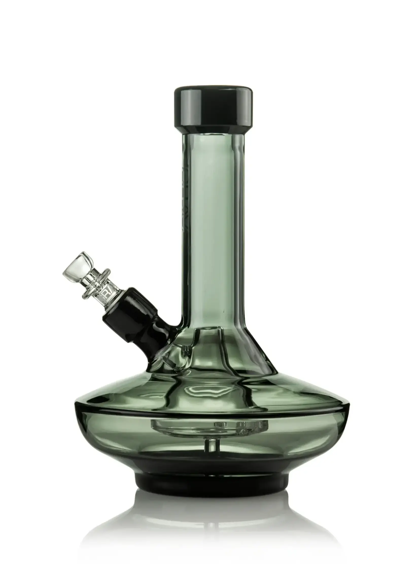 Grav GRAV SMALL WIDE BASE WATER PIPE IN SMOKE WITH BLACK ACCENTS