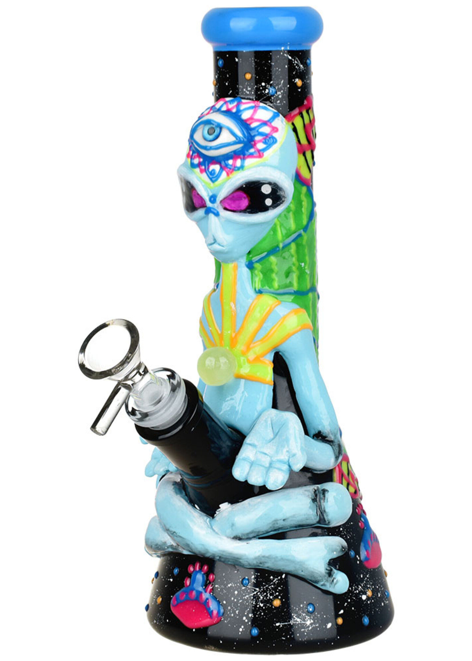 Pulsar Pulsar Artist Series Glow Beaker Water Pipe Psychedelic Alien