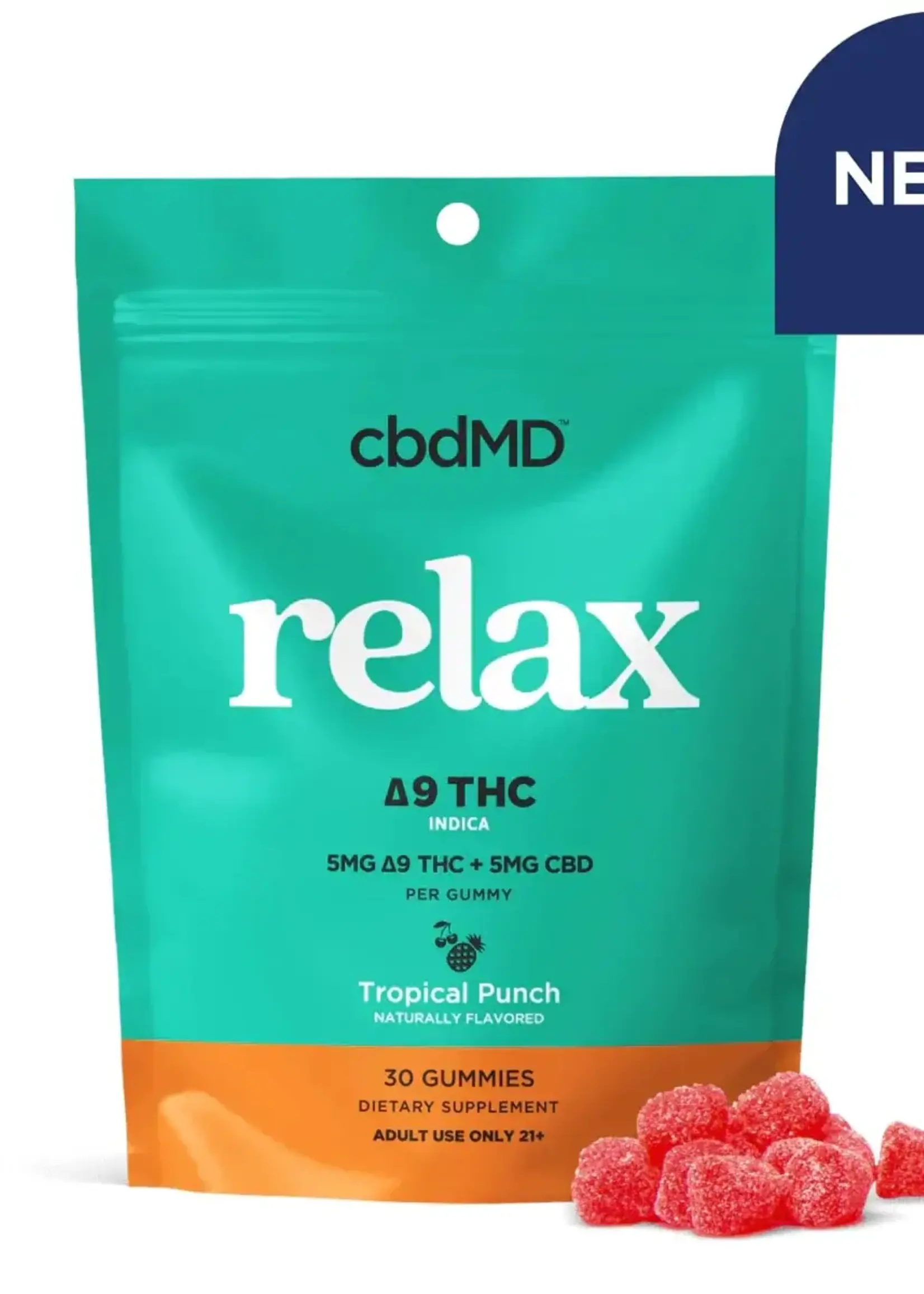 CBDMD CBDMD Delta 9 THC Relax Gummies 2PK Tropical Punch