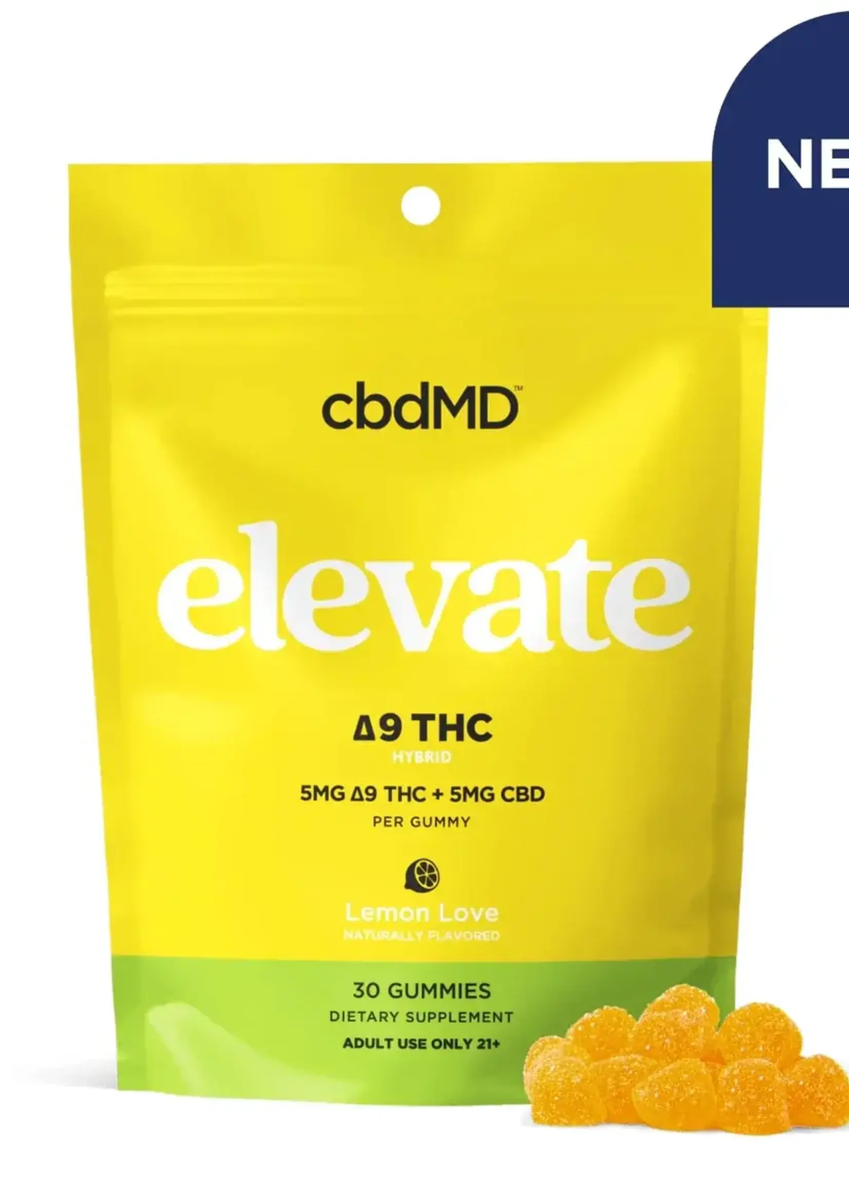 CBDMD CBDMD Delta 9 THC Elevate Gummies 2PK Lemon Love