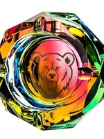 Green Bear Green Bear Glass Prism Ash Tray Large 6"