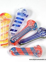 2.5" - 3.5" Multicolor Ribbon Glass Hand Pipe