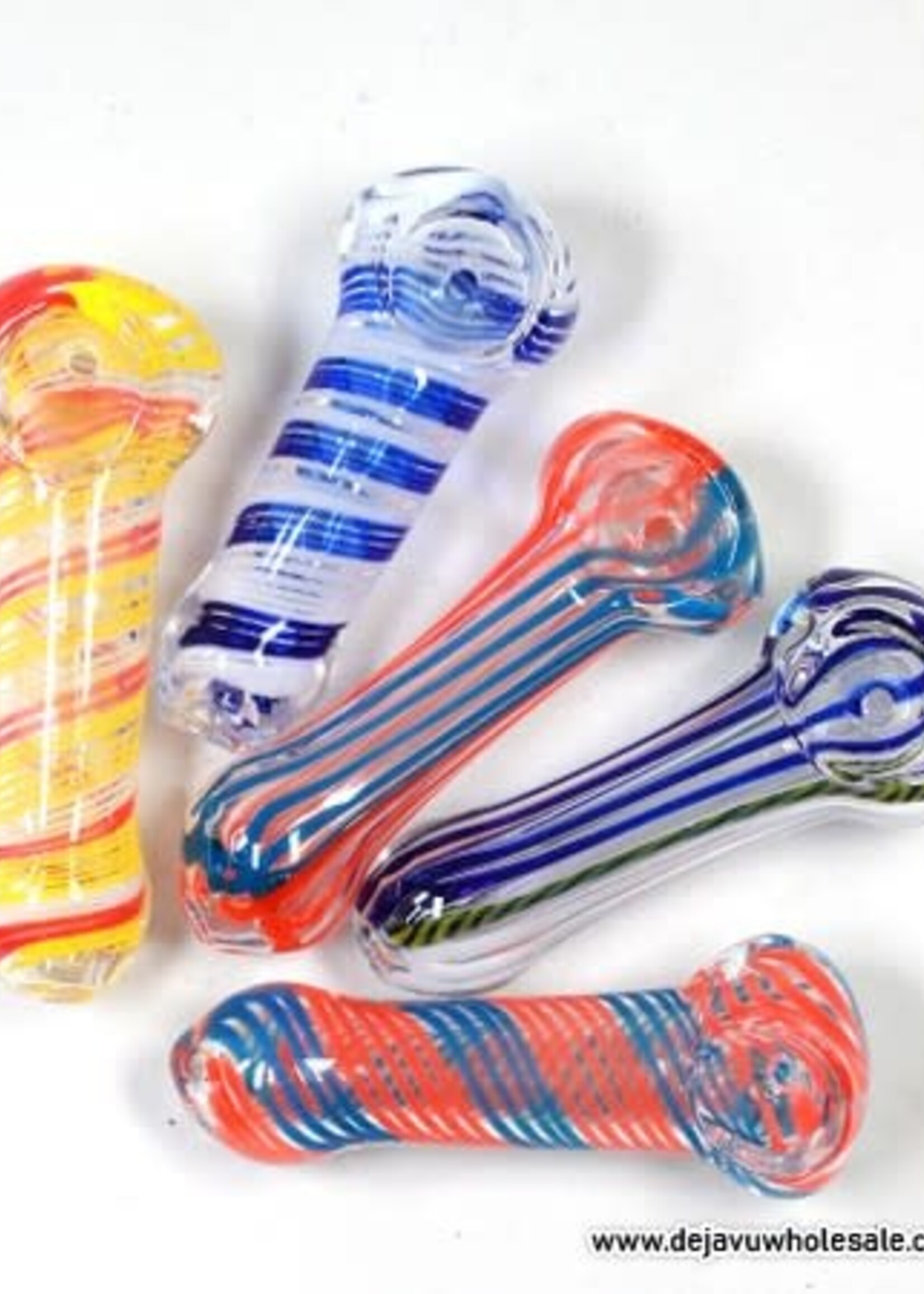 2.5" - 3.5" Multicolor Ribbon Glass Hand Pipe