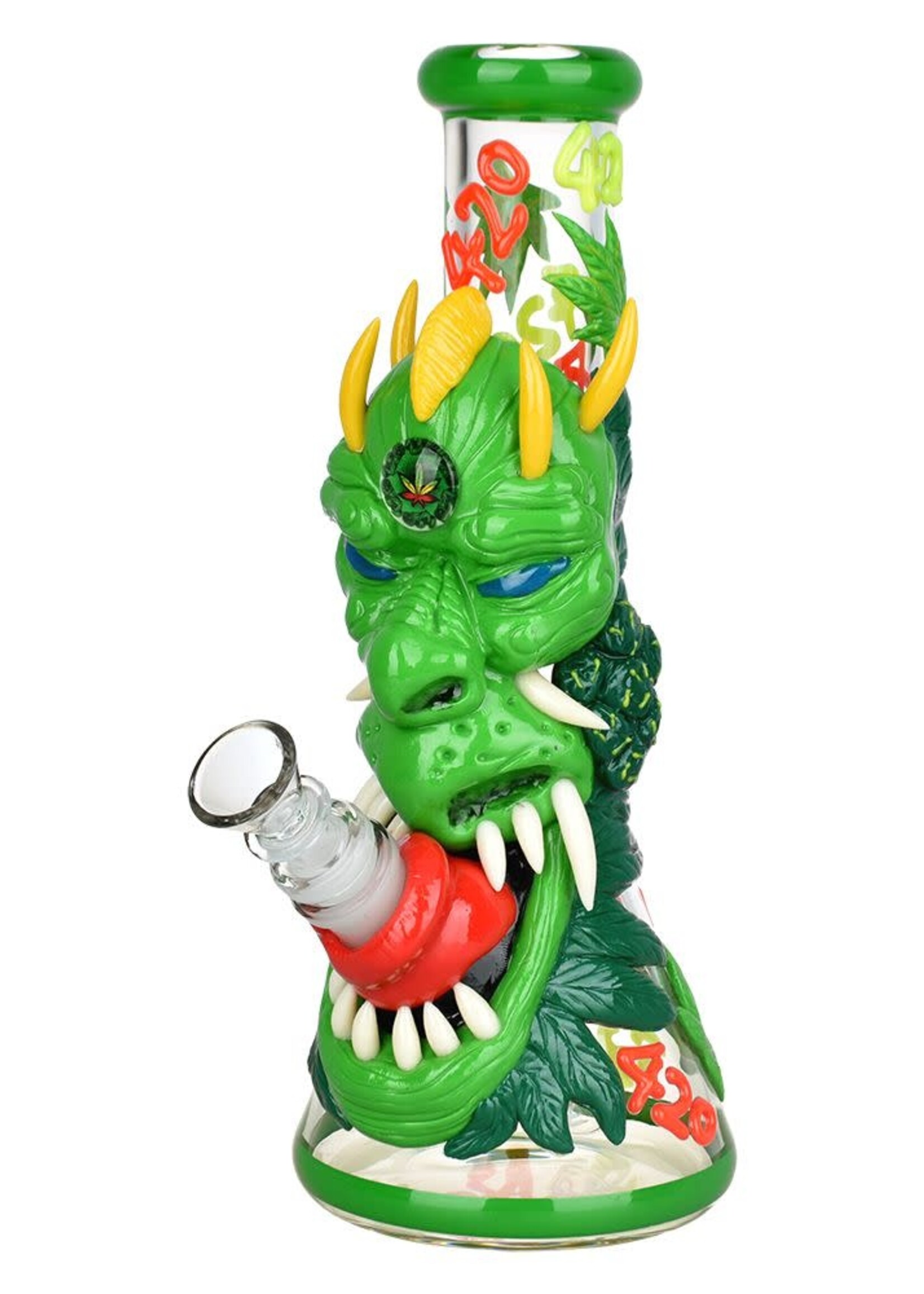 420 Dragon Glow In The Dark Beaker Water Pipe 10"