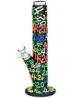 It's 420 Everywhere Glow in the Dark Straight Tube Water Pipe 11.5"