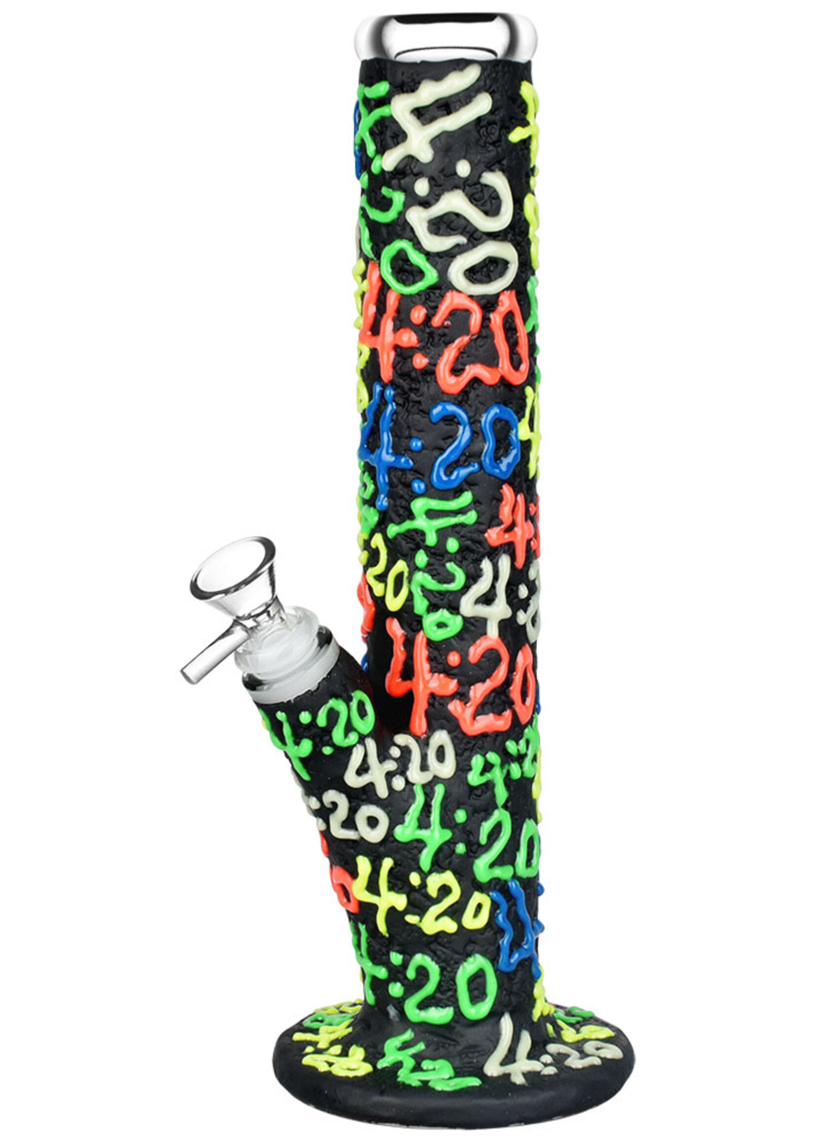 It's 420 Everywhere Glow in the Dark Straight Tube Water Pipe 11.5"