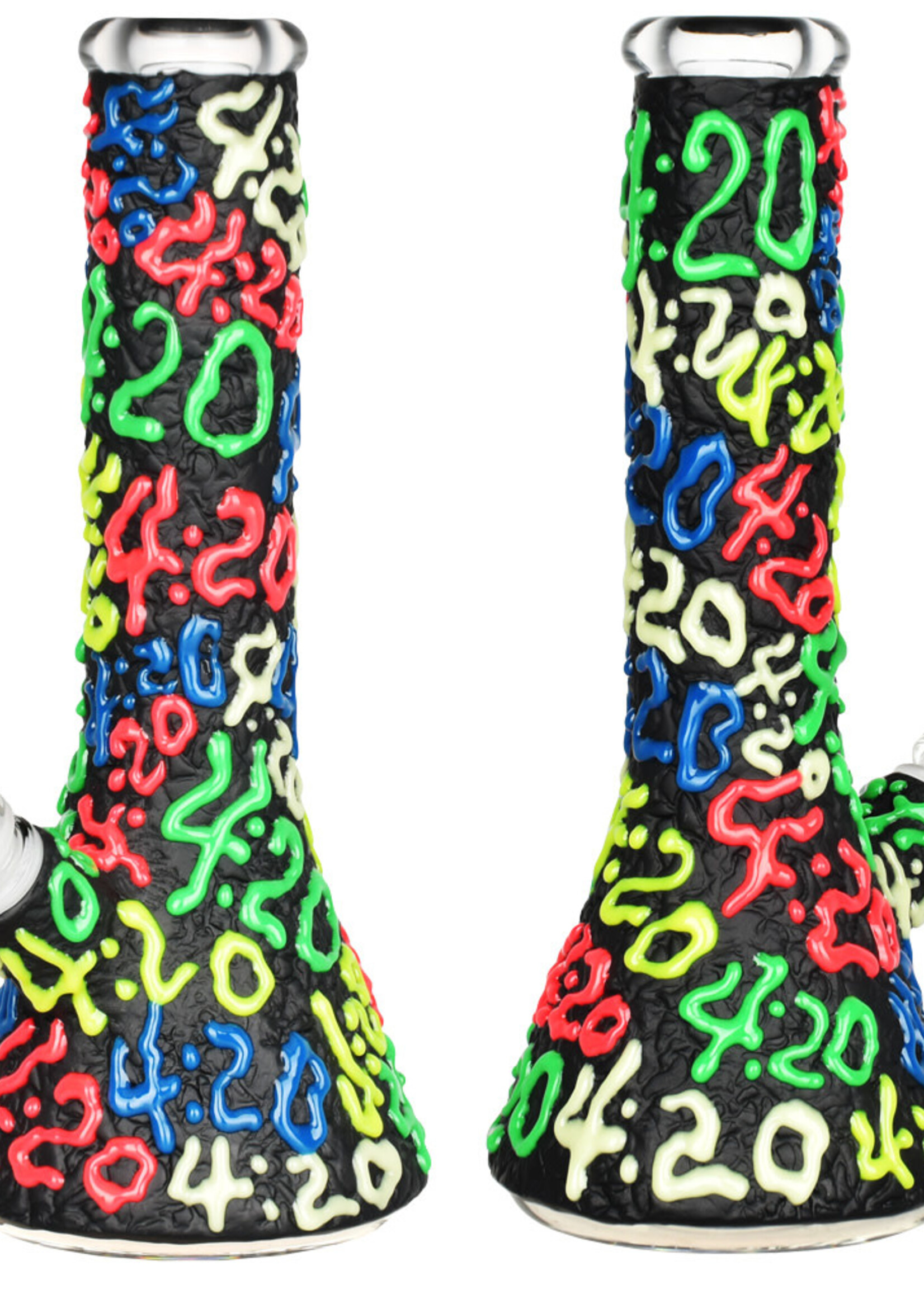 It's 420 Everywhere 3D Painted Glow in the Dark Beaker Water Pipe 10.25"