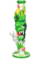 420 Dragon Glow In The Dark Straight Tube Water Pipe 11.75"