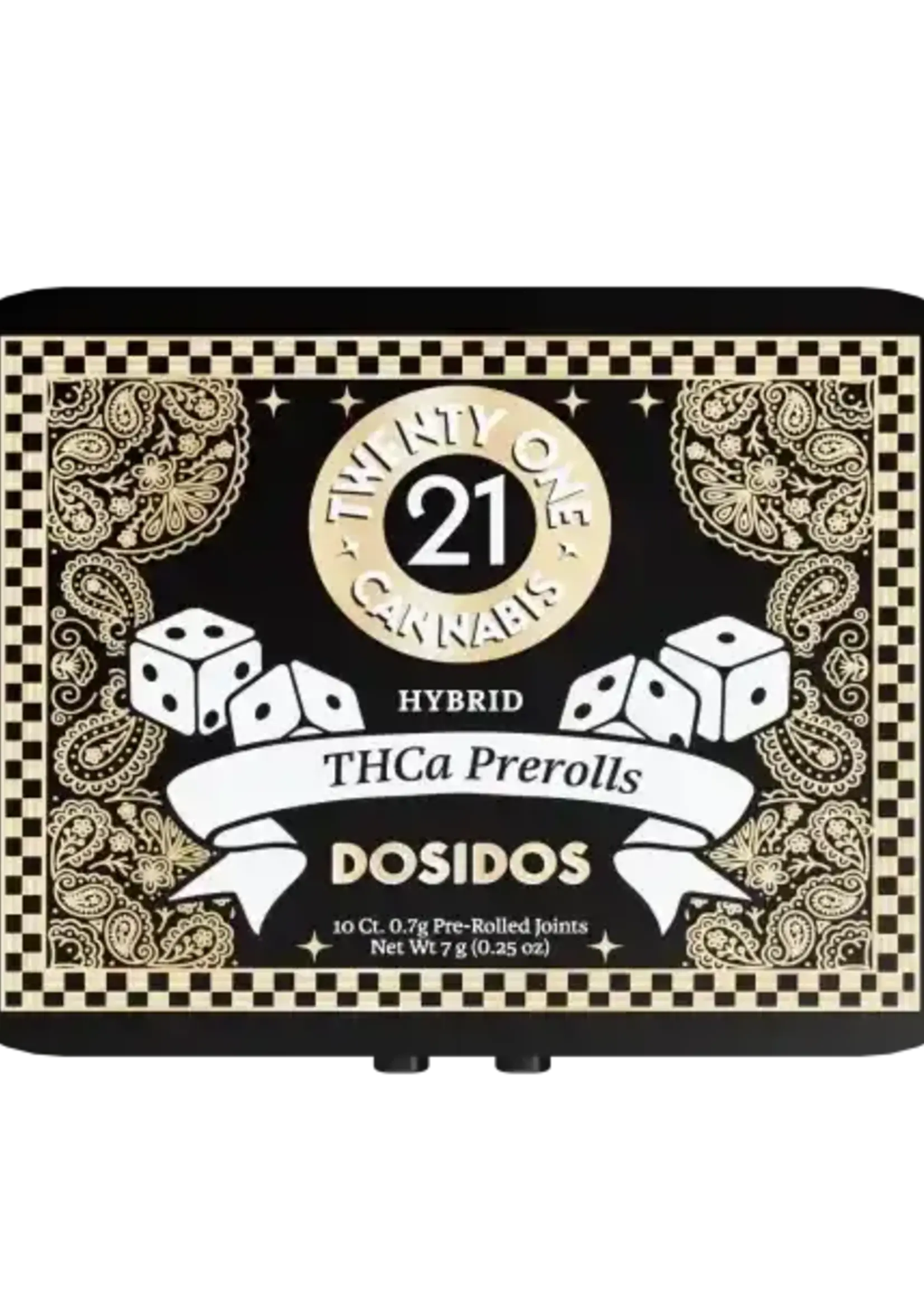 Twenty One Twenty One Pre Rolls 7g THCa Dosidos 10 Ct Tin Hybrid