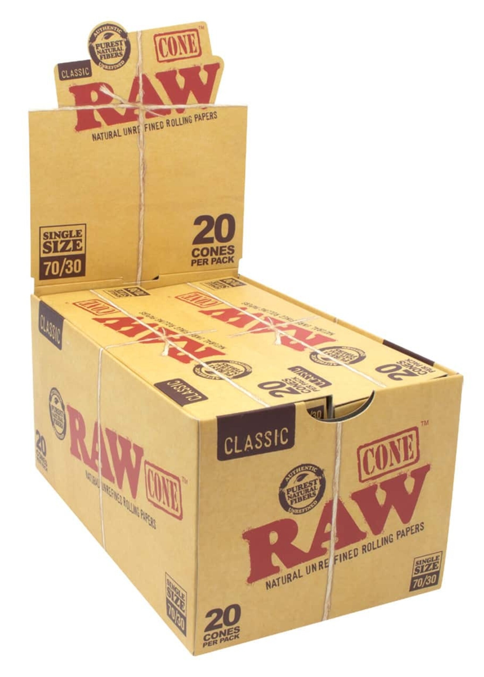 Raw RAW Classic Pre Rolled Cone 70mm/30mm 20Ct Box
