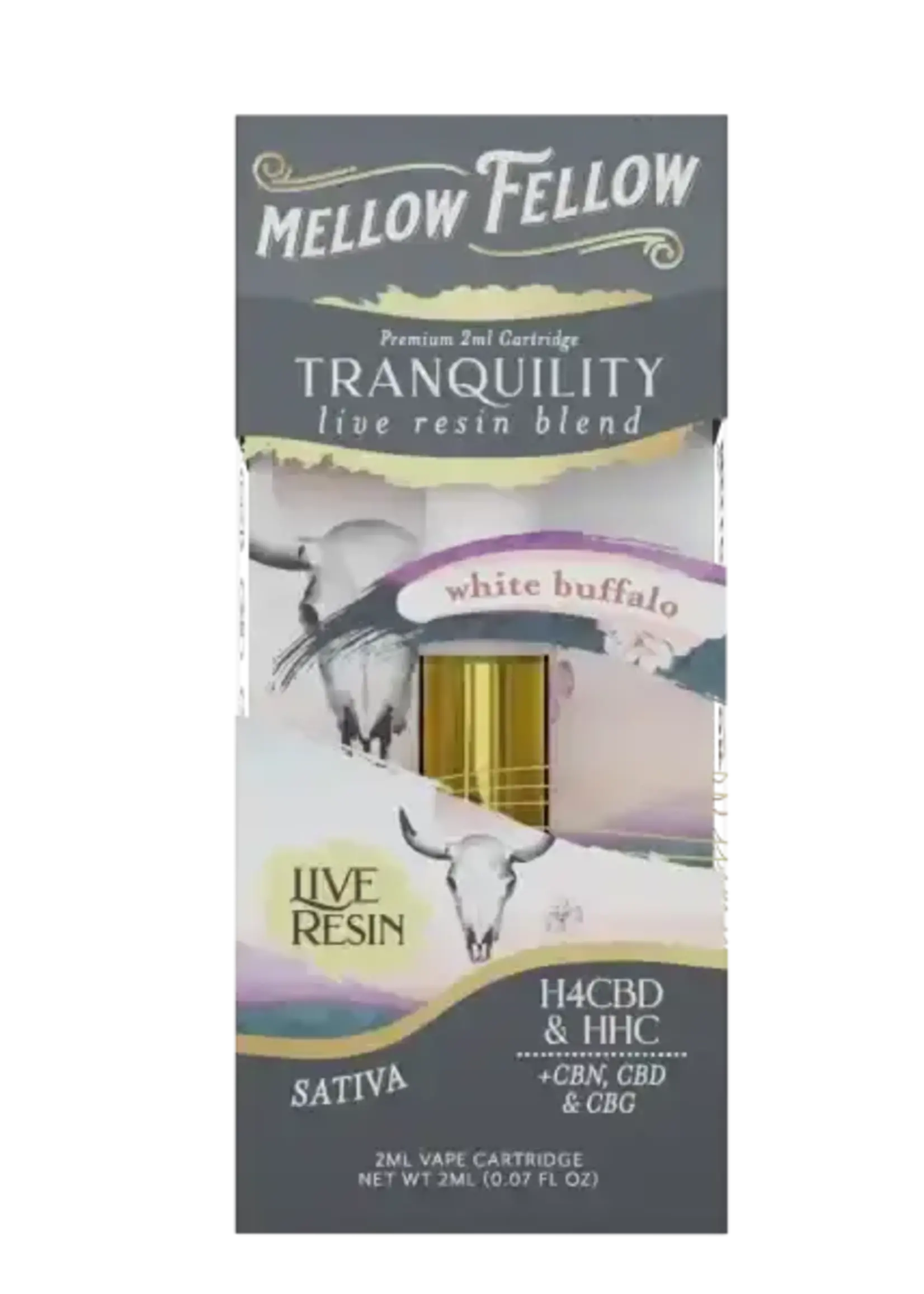 Mellow Fellow Mellow Fellow Live Resin Tranquility Blend 2ml Cartridge White Buffalo Sativa