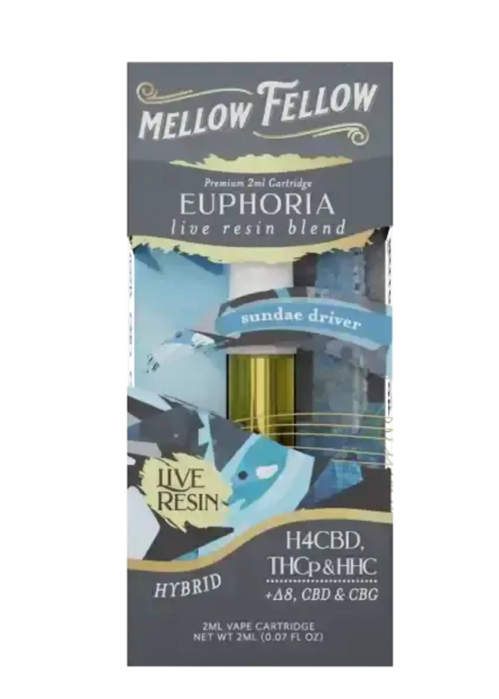 Mellow Fellow Mellow Fellow Live Resin Euphoria Blend 2ml Cartridge Sundae Driver Hybrid