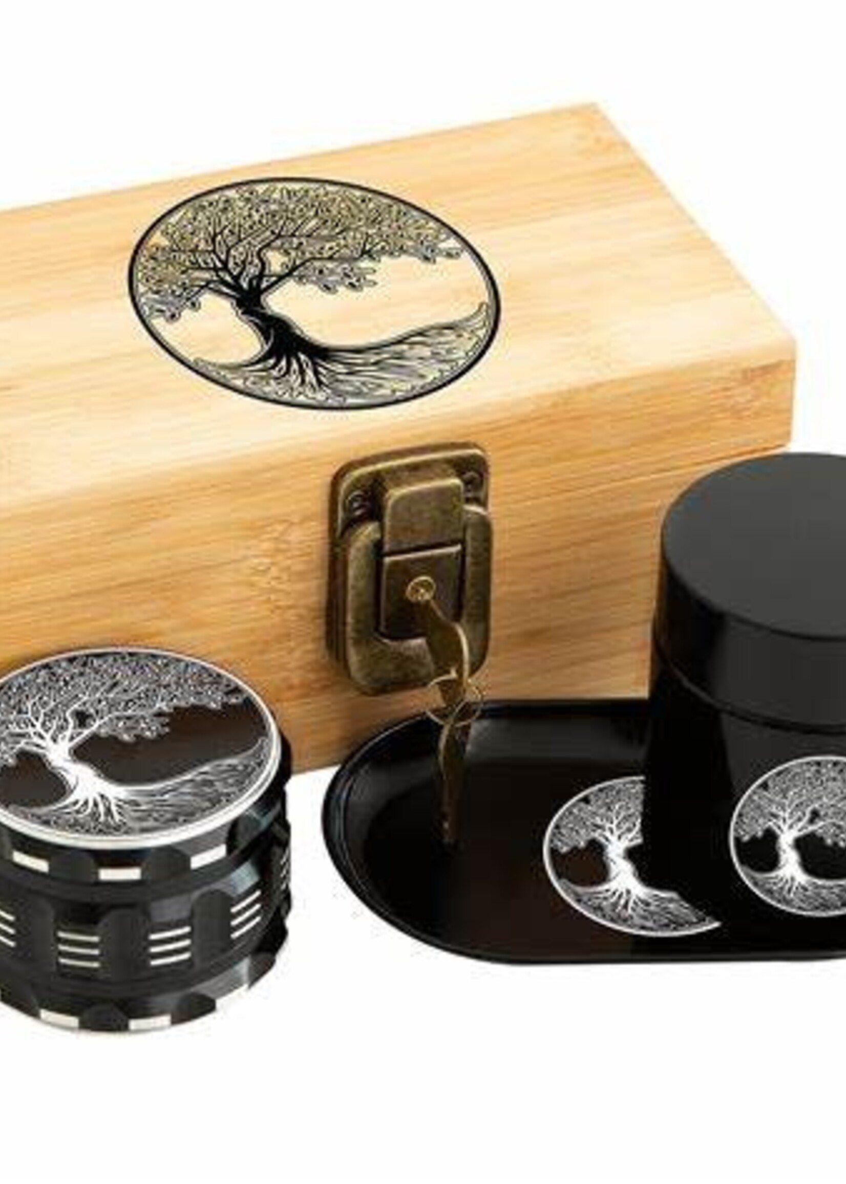 Kozo Kozo Small Wooden Stash Box Tree Of Life