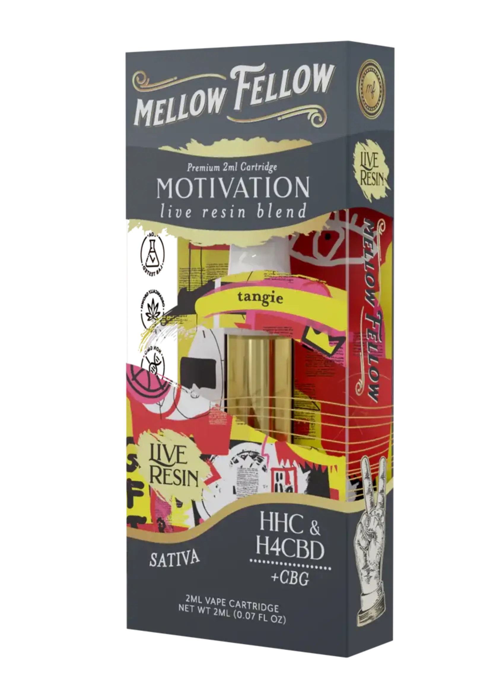 Mellow Fellow Mellow Fellow Live Resin Motivation Blend 2ml Cartridge Tangie Sativa
