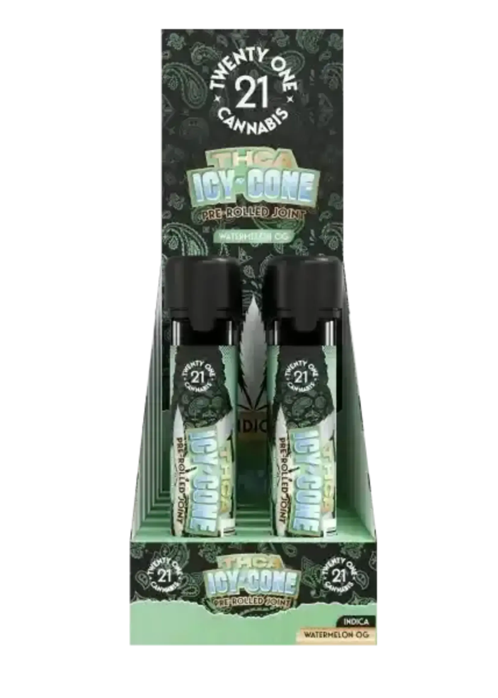 Twenty One Twenty One - Prerolls - 2g - THCa - Icy Cones - Watermelon OG (Indica)