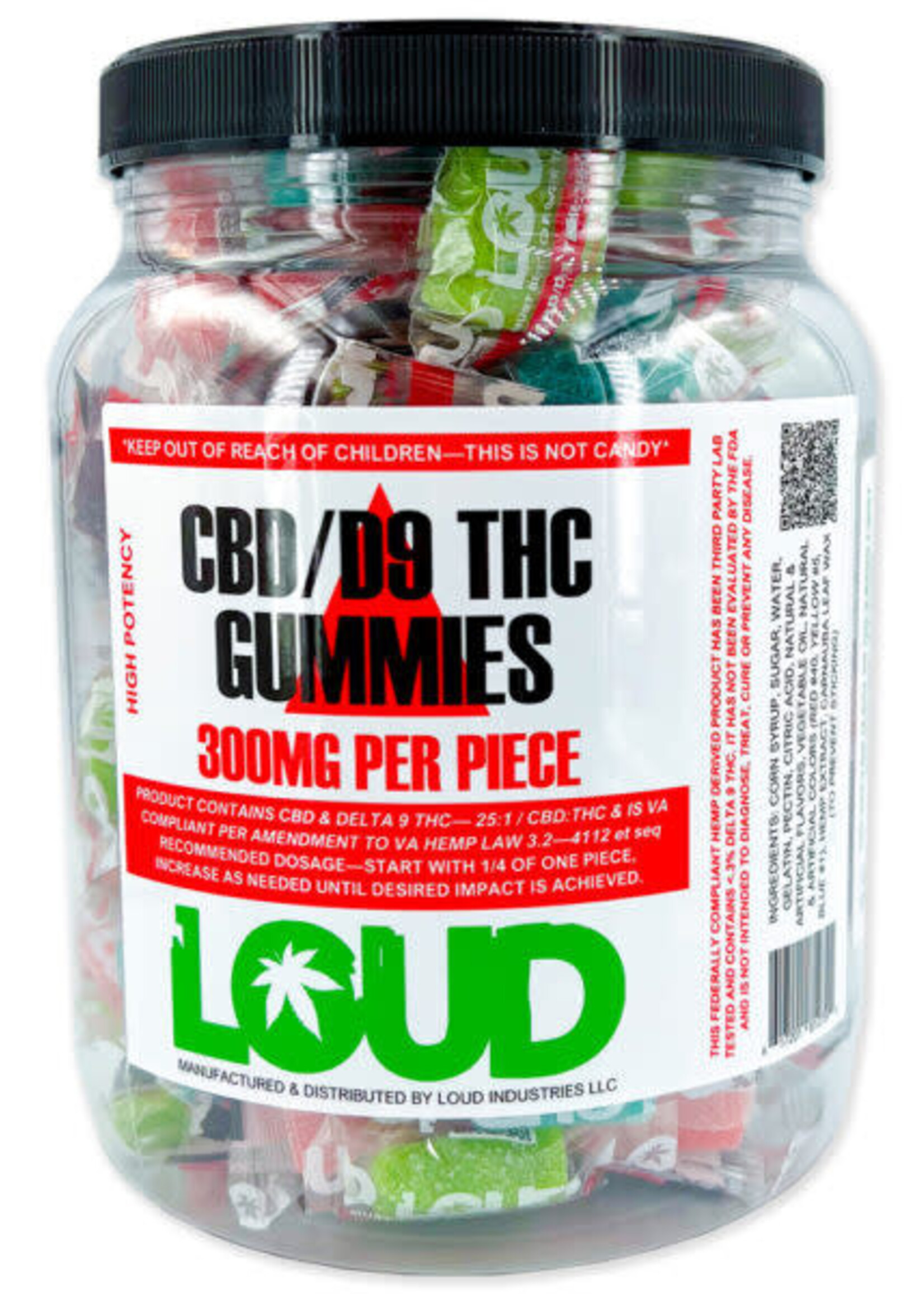 Loud Industries Loud CBD/D9 Gummie 300mg Each