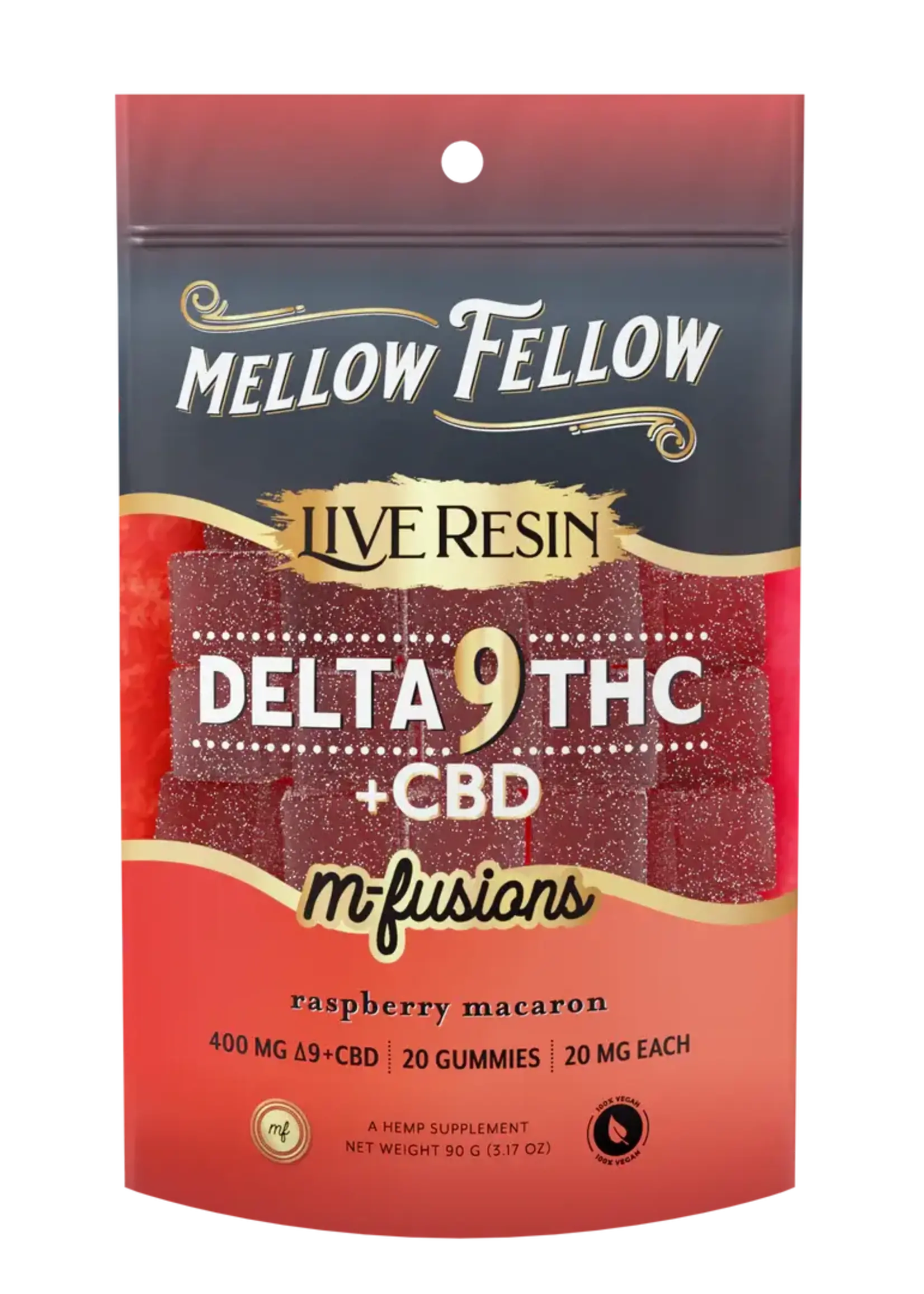 Mellow Fellow Mellow Fellow - Live Resin - M-Fusion Edibles - 400mg - Delta 9 - Raspberry Macaron