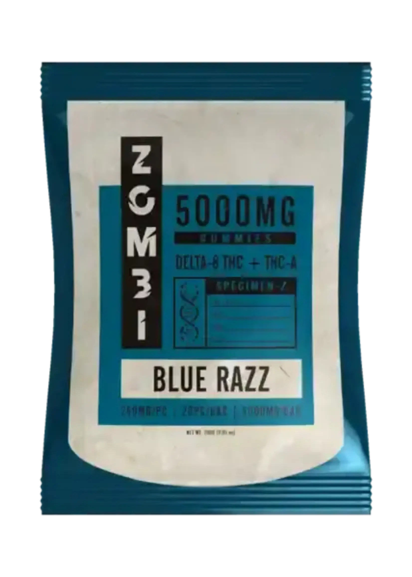 Zombi Zombi - Edibles - 5000mg - Delta 8+THCA - Blue Razz