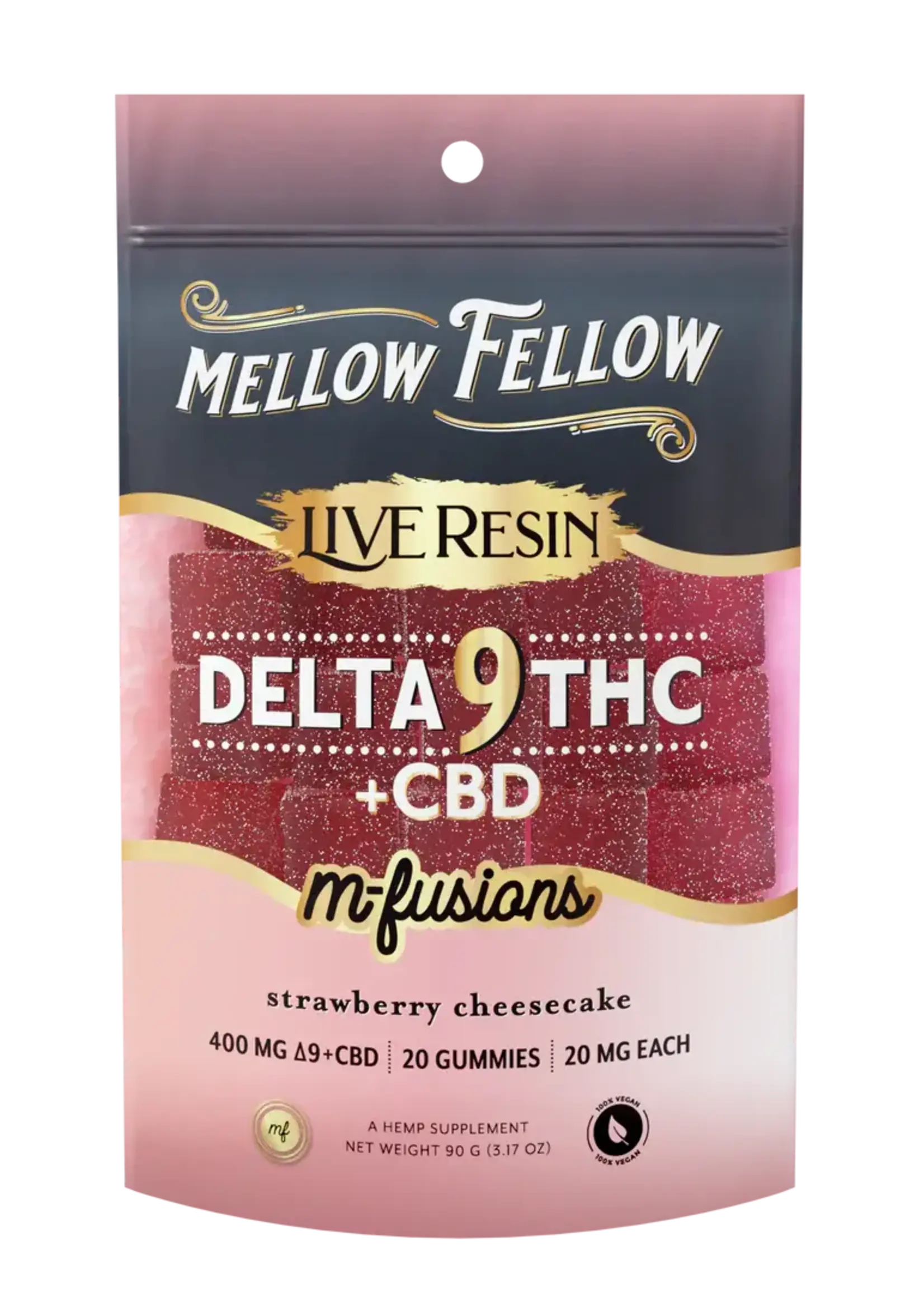 Mellow Fellow Mellow Fellow - Live Resin - M-Fusion - 400mg - Delta 9 - Strawberry Cheesecake