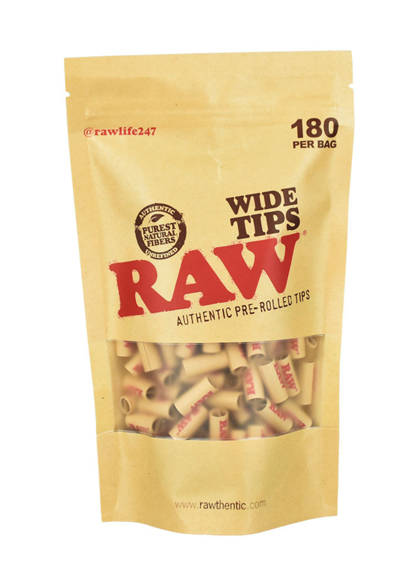 Raw RAW Pre-Rolled Wide Tips 180pc Bag